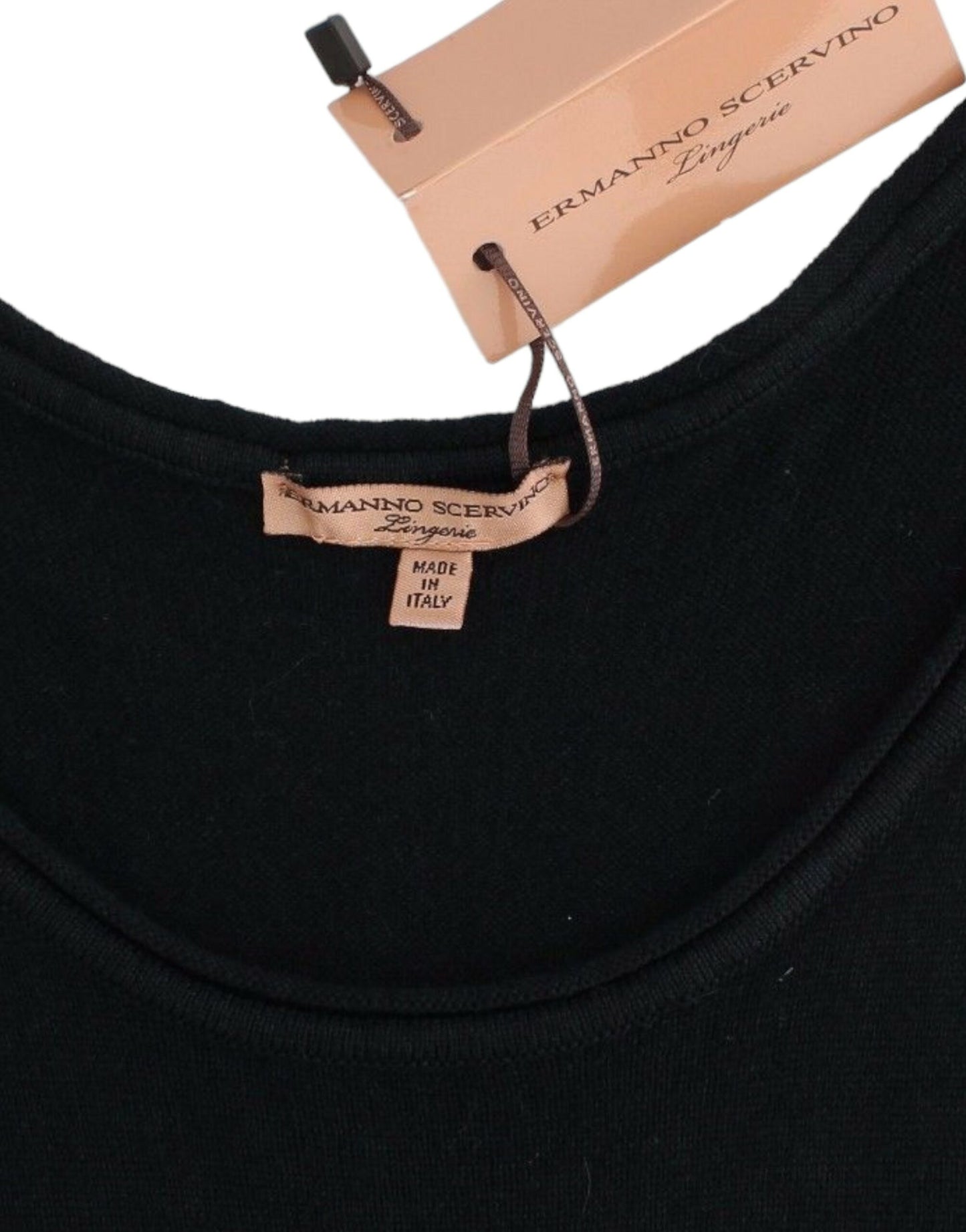 Ermanno Scervino Black Knit Top Knitted Sweater 100% Cashmere Ermanno Scervino
