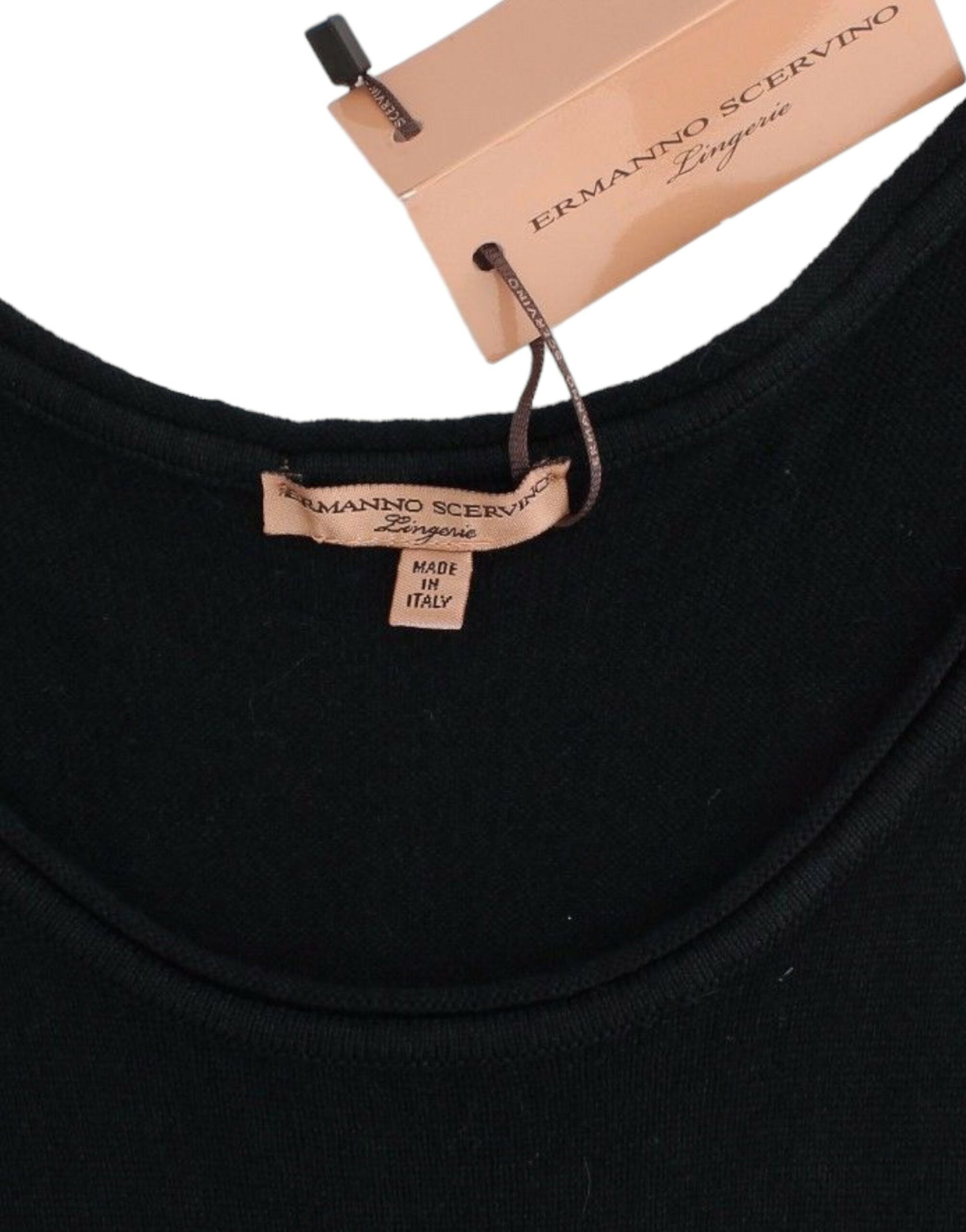 Ermanno Scervino Black Knit Top Knitted Sweater 100% Cashmere Ermanno Scervino