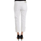 Ermanno Scervino White Cropped Jeans Denim Pants Branded Capri