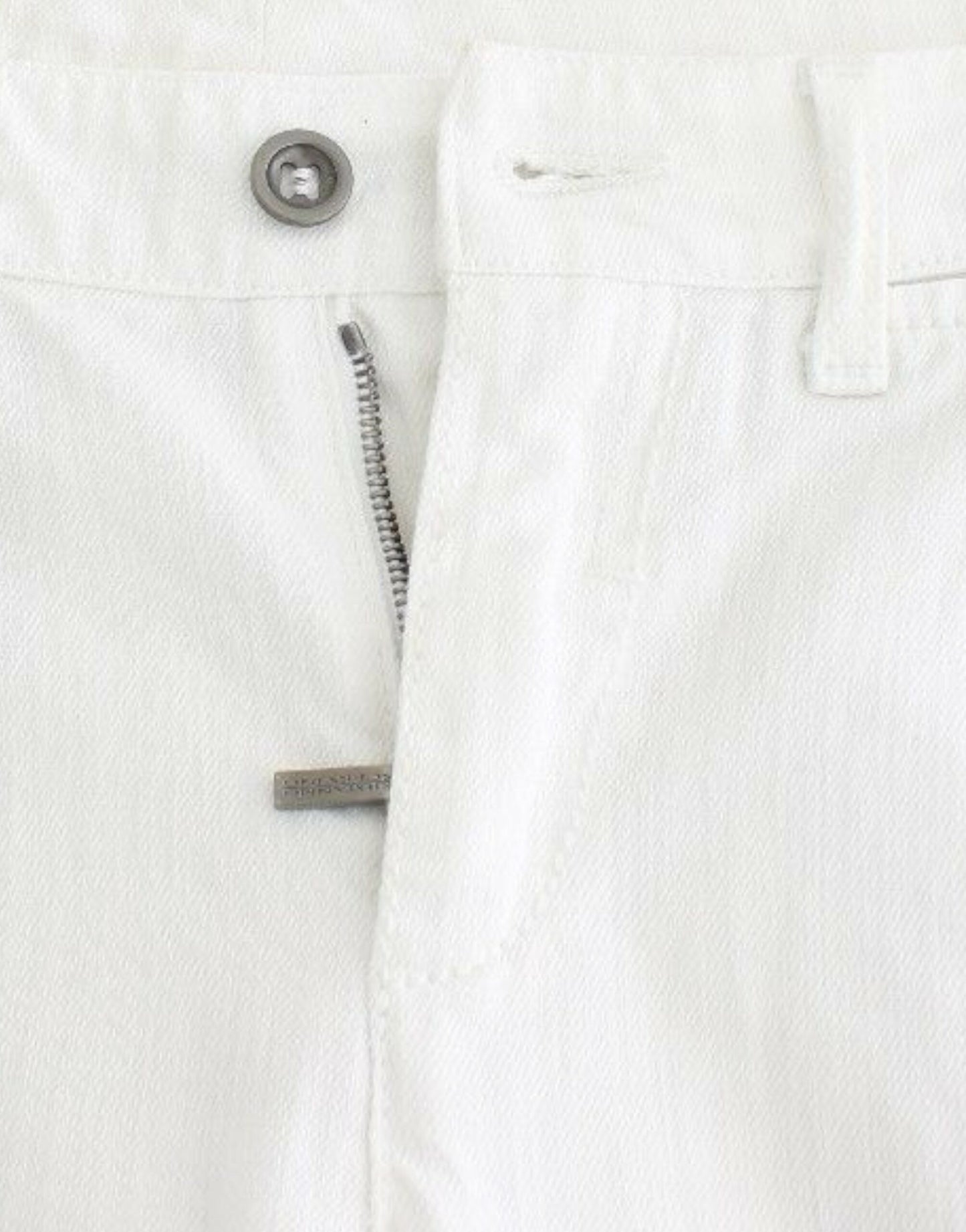 Ermanno Scervino White Cropped Jeans Denim Pants Branded Capri Ermanno Scervino