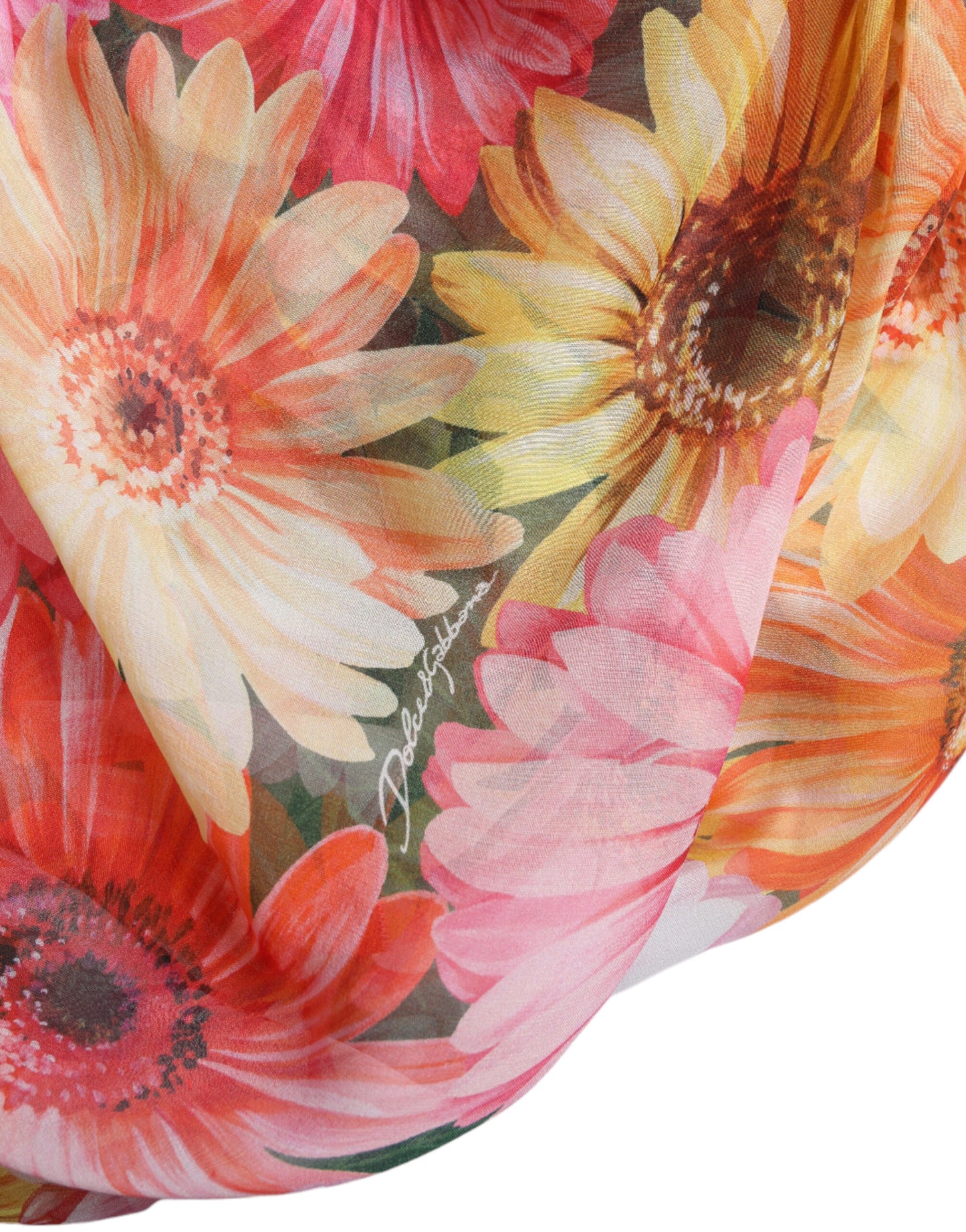 Dolce & Gabbana Multicolor Sunflower Print Silk Midi Dress Dolce & Gabbana