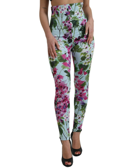Dolce & Gabbana Multicolor Floral High Waist Leggings Pants Dolce & Gabbana
