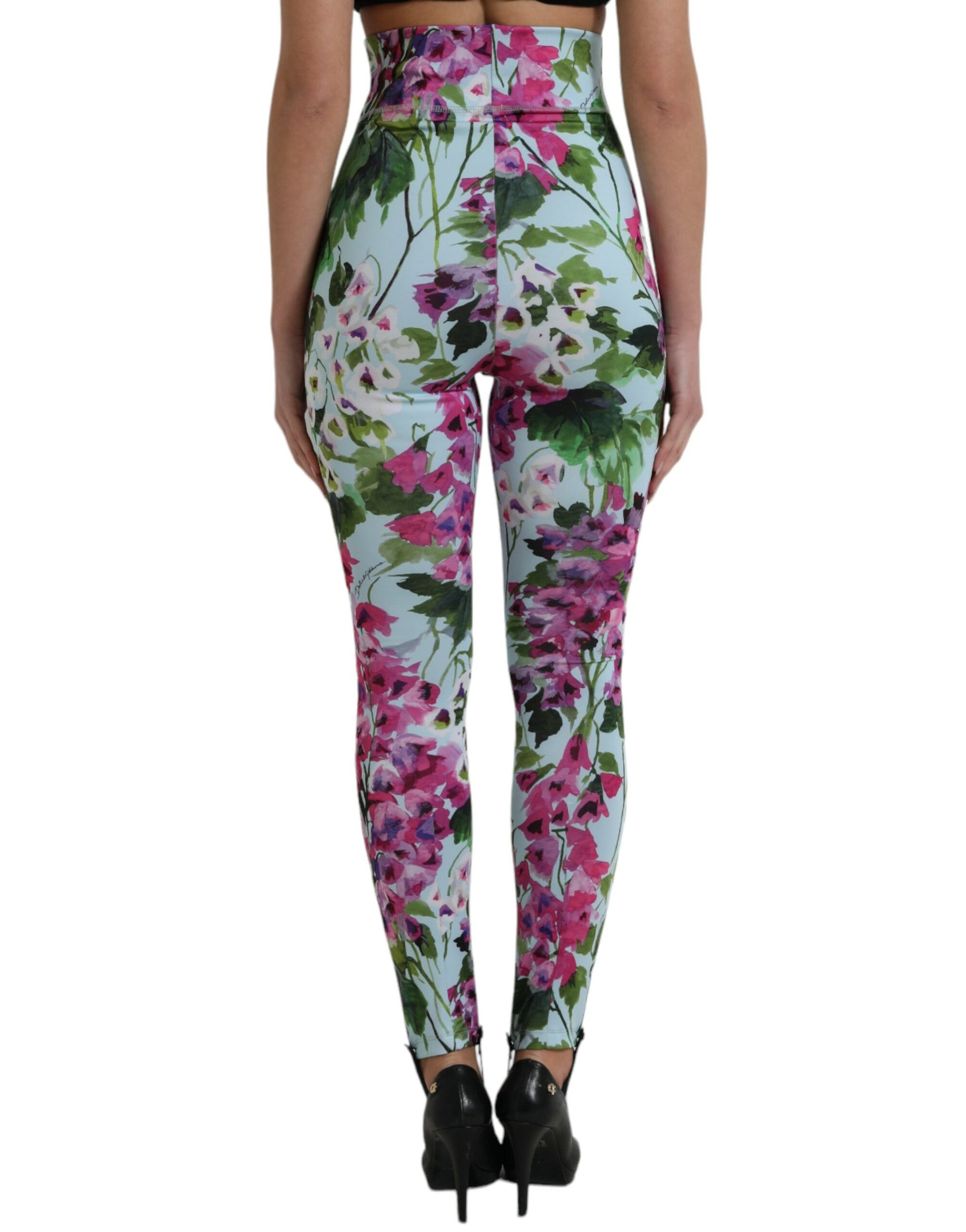 Dolce & Gabbana Multicolor Floral High Waist Leggings Pants Dolce & Gabbana