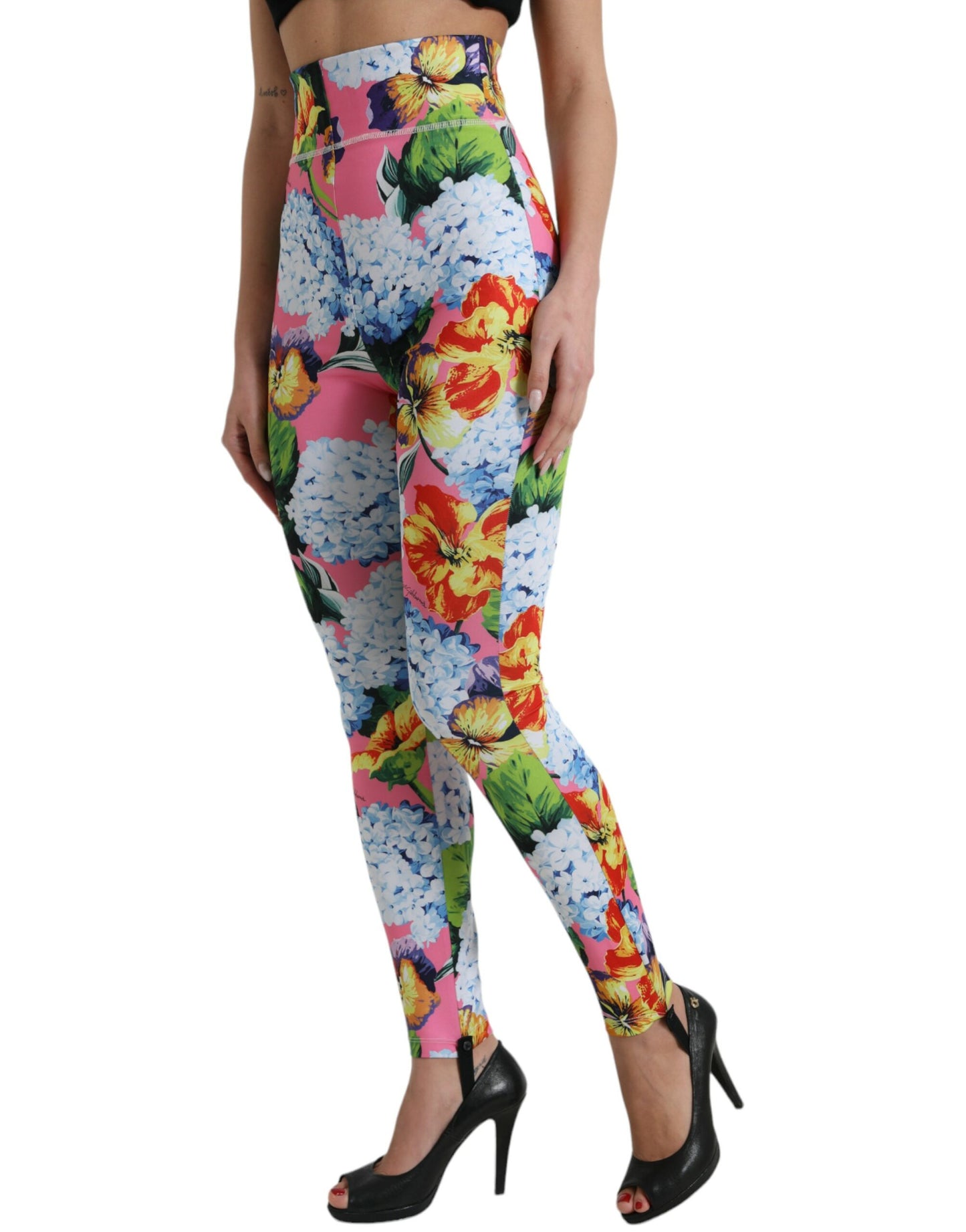 Dolce & Gabbana Multicolor Floral High Waist Leggings Pants Dolce & Gabbana