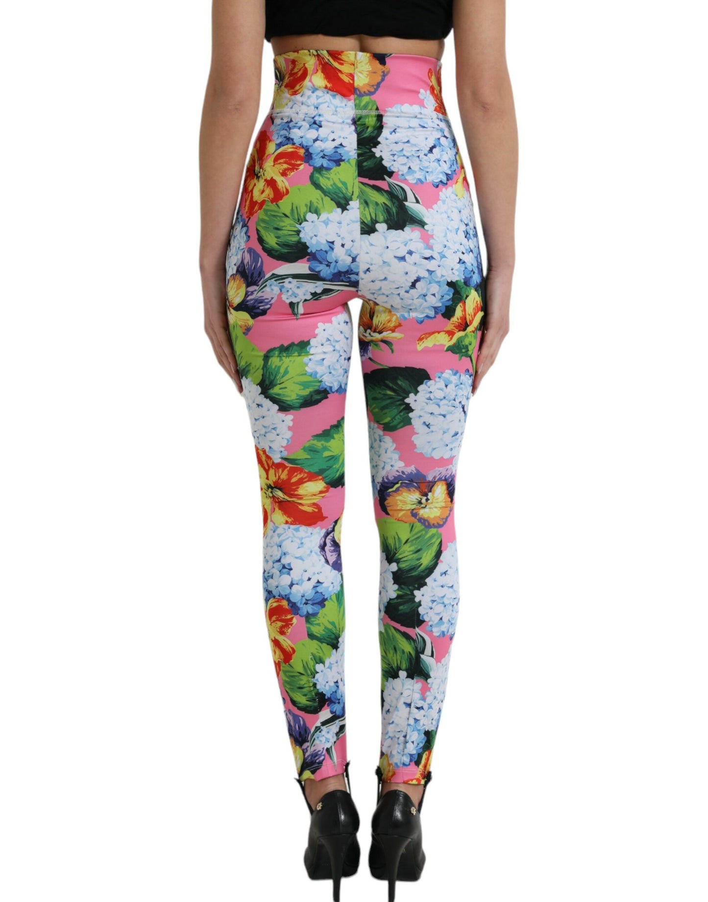 Dolce & Gabbana Multicolor Floral High Waist Leggings Pants Dolce & Gabbana