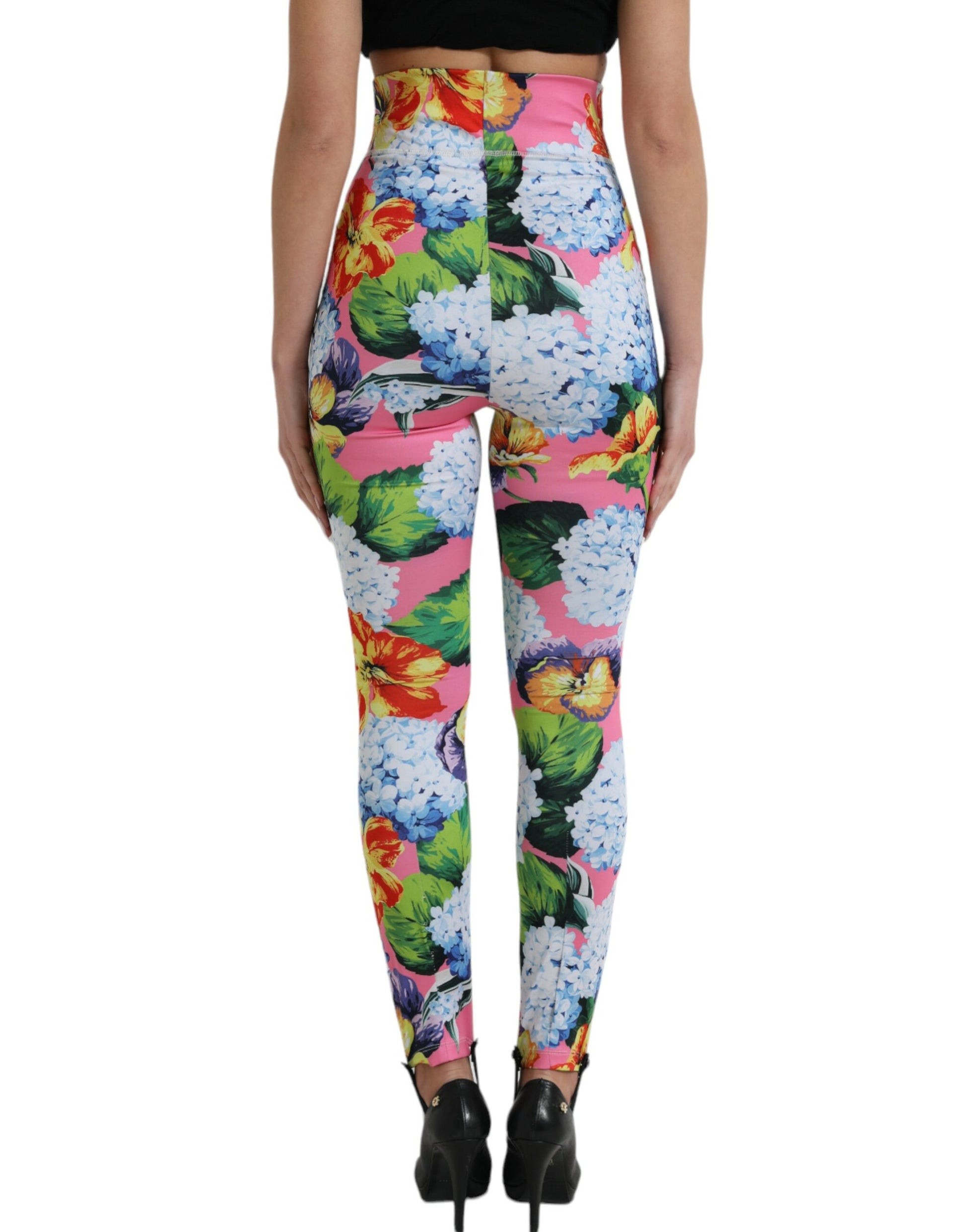 Dolce & Gabbana Multicolor Floral High Waist Leggings Pants Dolce & Gabbana