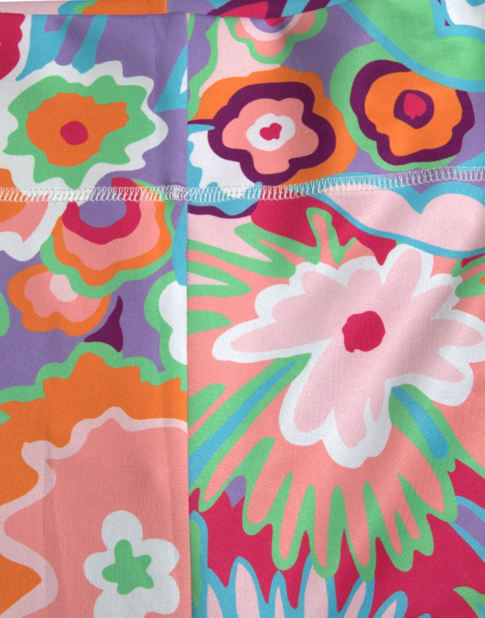 Dolce & Gabbana Multicolor Floral High Waist Leggings Pants Dolce & Gabbana