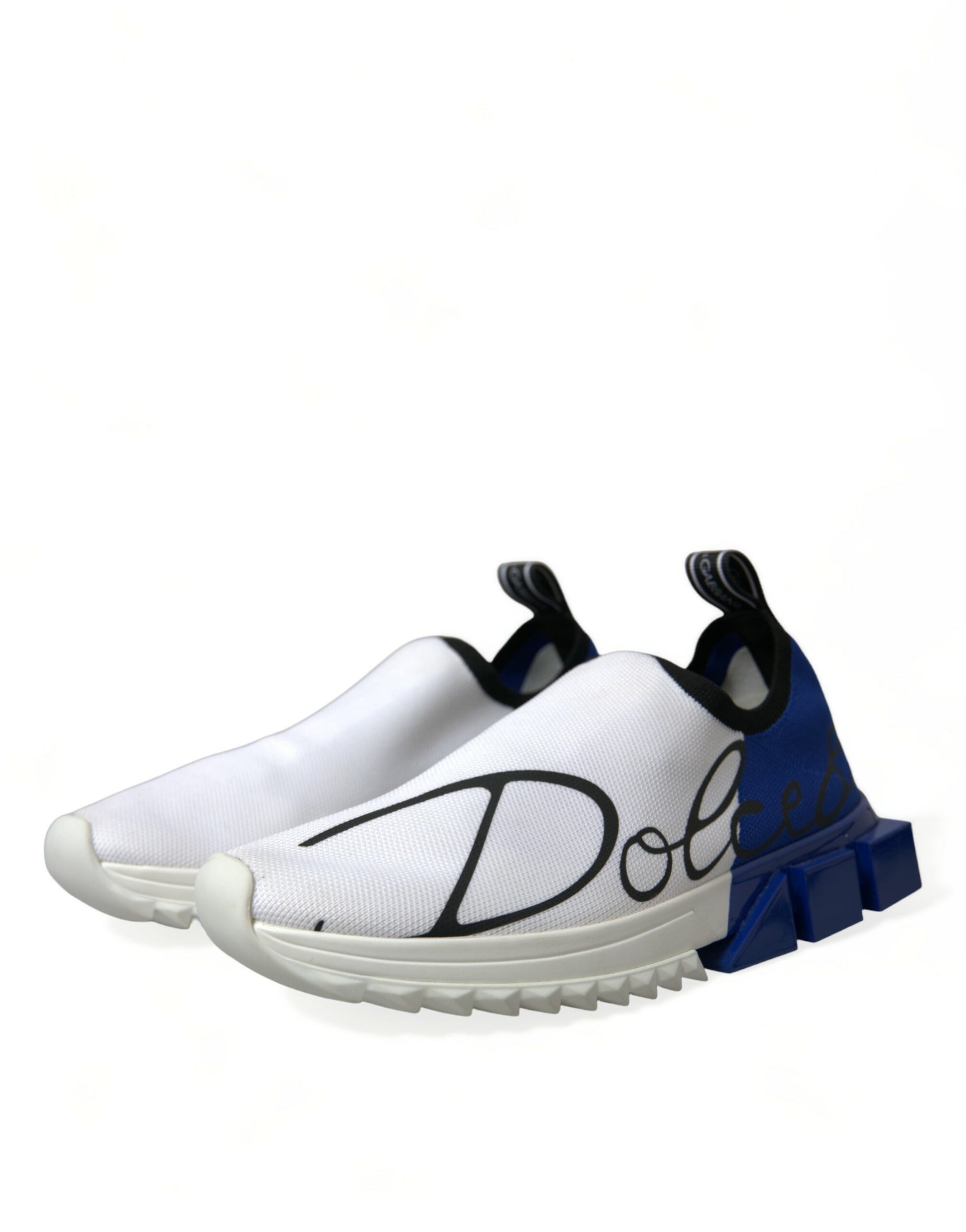 Dolce & Gabbana White Blue Sorrento Low Top Men Casual Sneakers Shoes Dolce & Gabbana