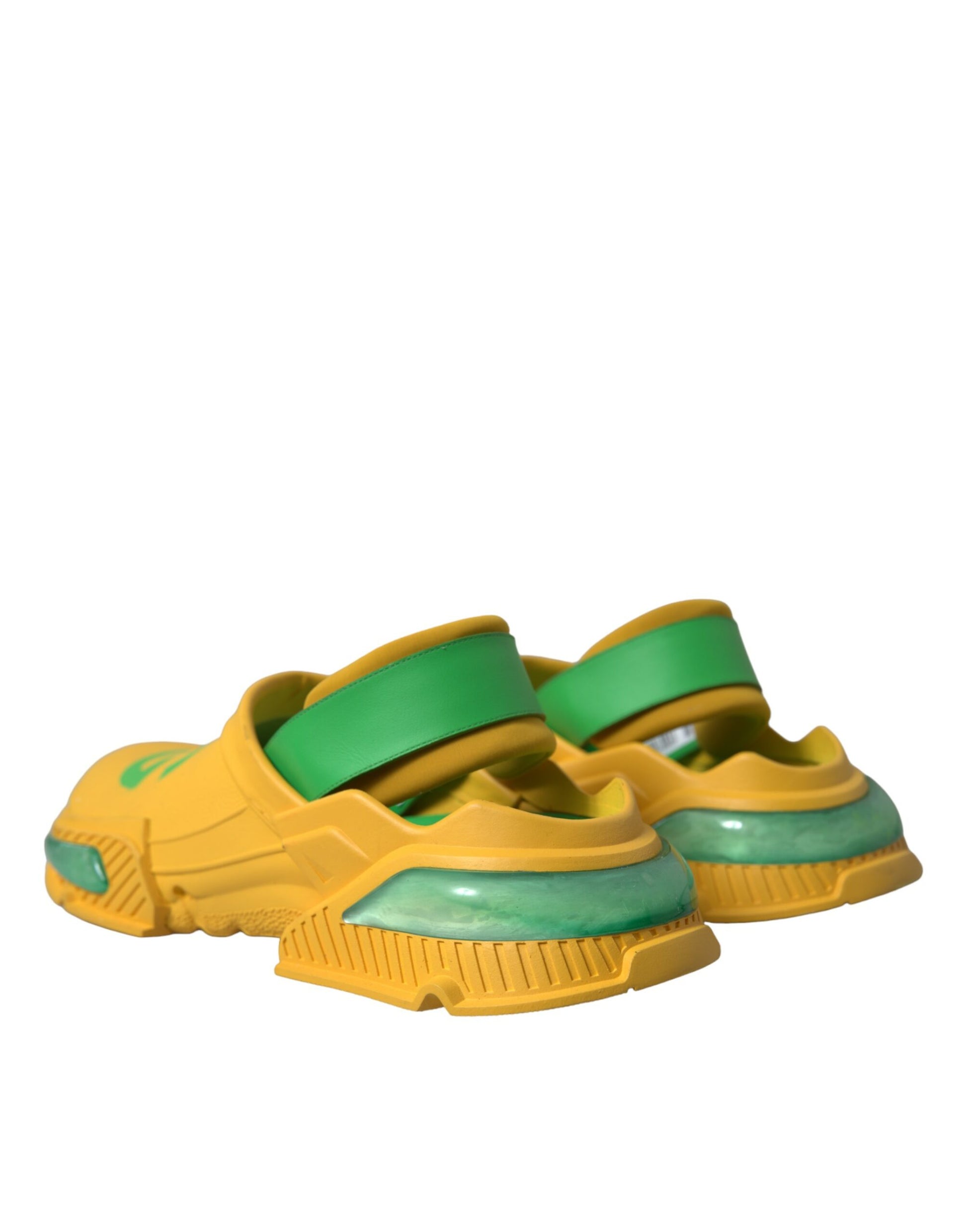 Dolce & Gabbana Yellow Green Rubber Clogs Men Slippers Men Shoes Dolce & Gabbana
