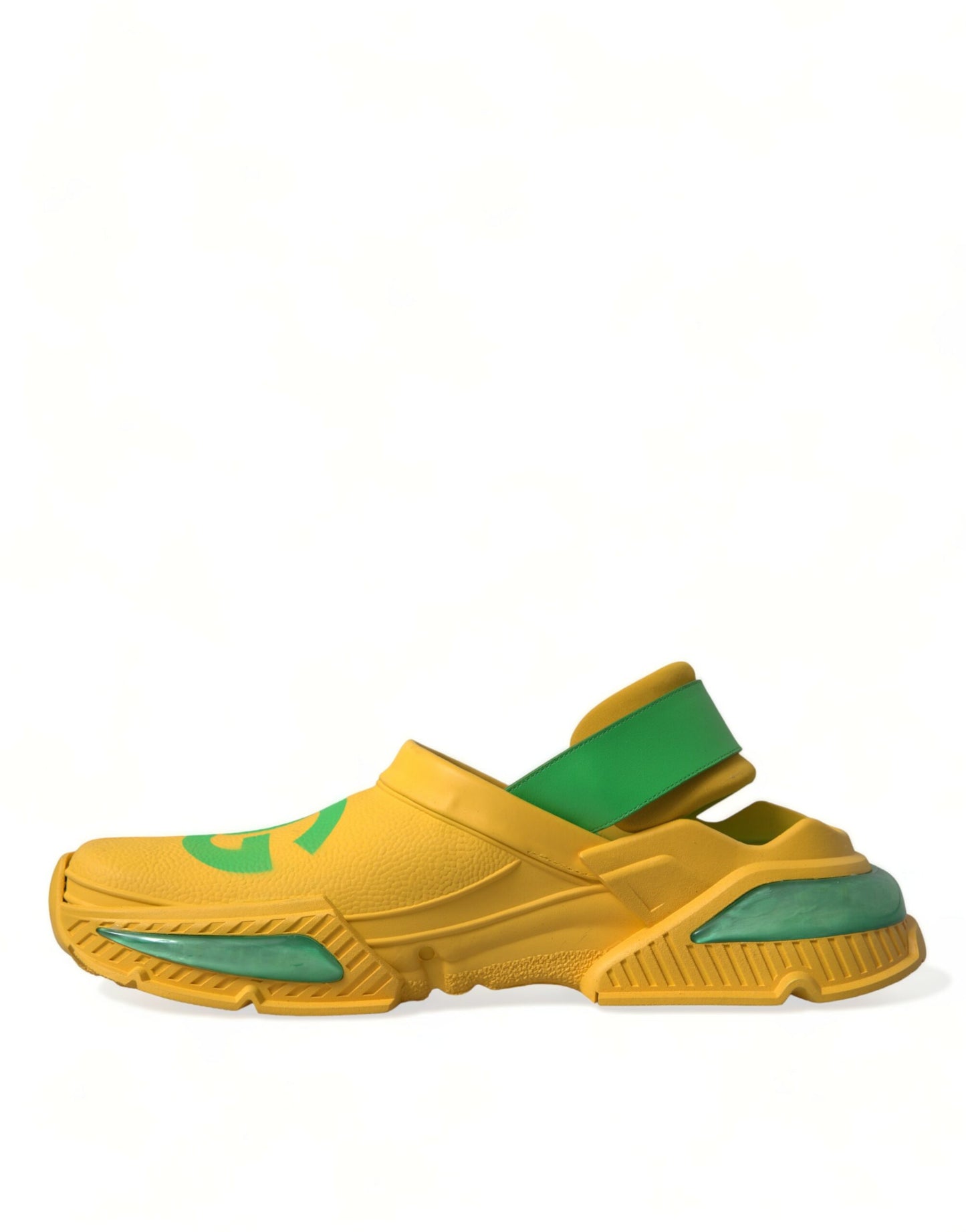Dolce & Gabbana Yellow Green Rubber Clogs Men Slippers Men Shoes Dolce & Gabbana