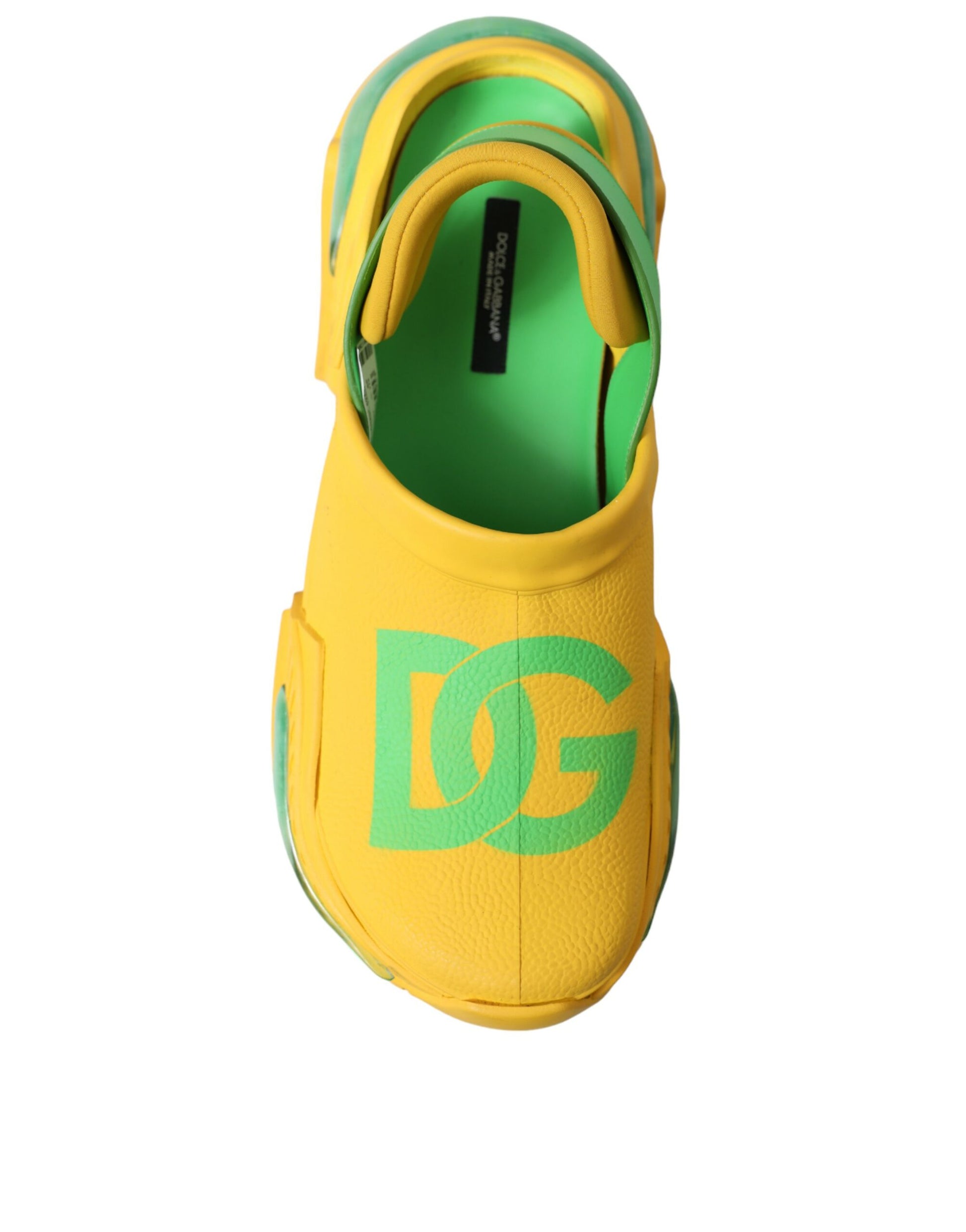 Dolce & Gabbana Yellow Green Rubber Clogs Men Slippers Men Shoes Dolce & Gabbana