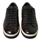 Dolce & Gabbana Brown Croc Exotic Leather Men Casual Sneakers Shoes
