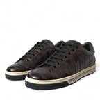 Dolce & Gabbana Brown Croc Exotic Leather Men Casual Sneakers Shoes