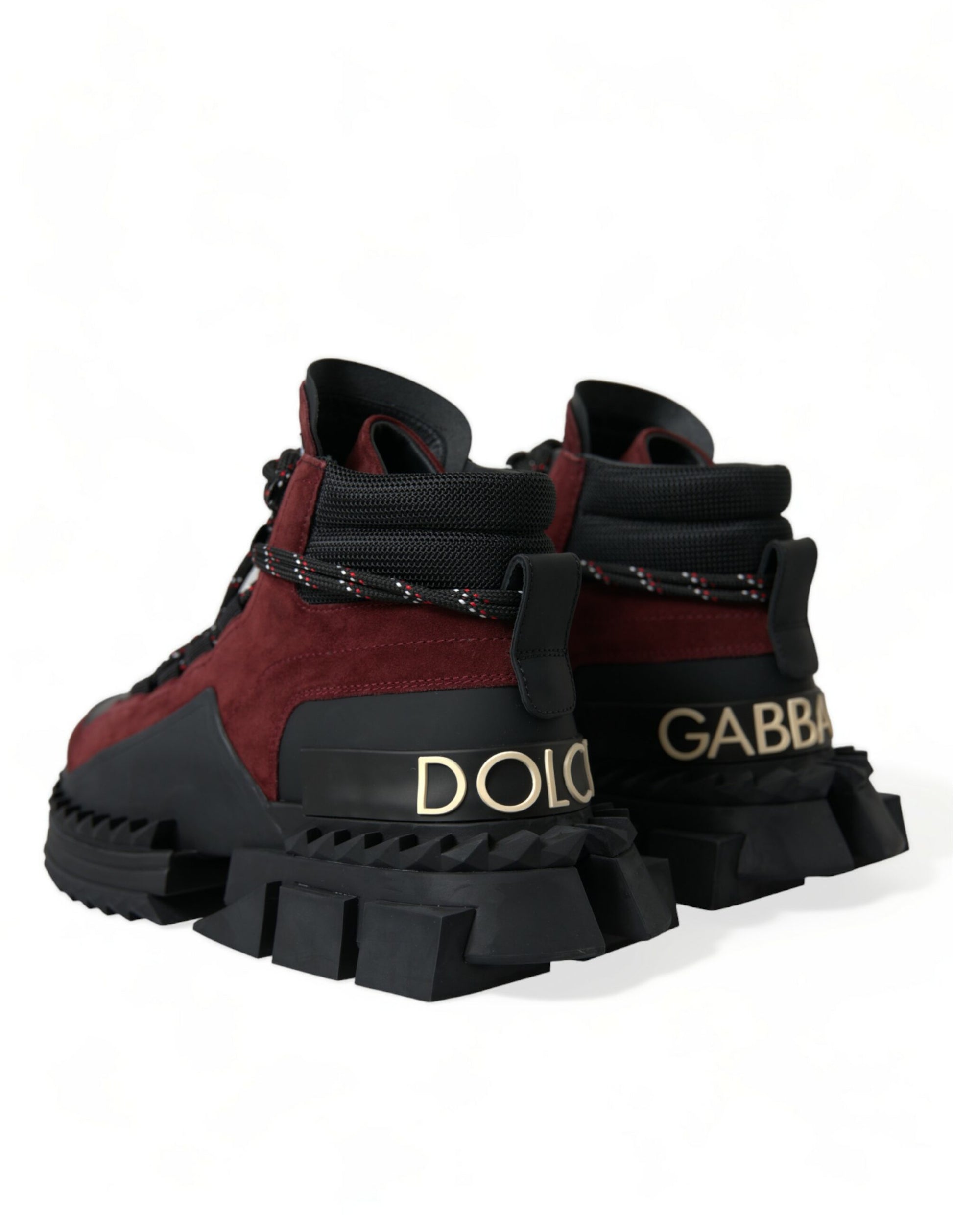 Dolce & Gabbana Burgundy Super King High Top Men Sneakers Shoes Dolce & Gabbana