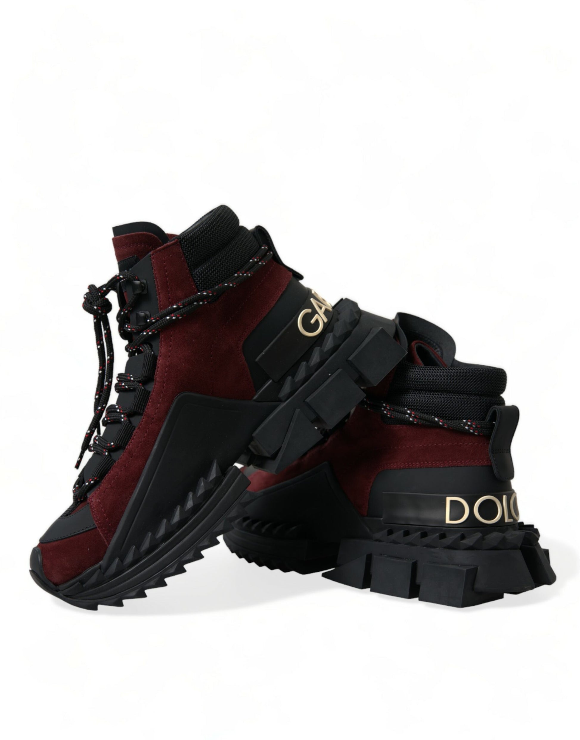 Dolce & Gabbana Burgundy Super King High Top Men Sneakers Shoes Dolce & Gabbana