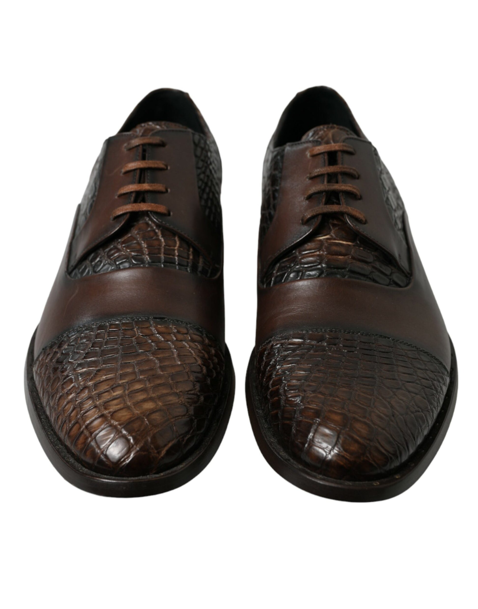 Dolce & Gabbana Brown Exotic Leather Lace Up Oxford Dress Shoes Dolce & Gabbana