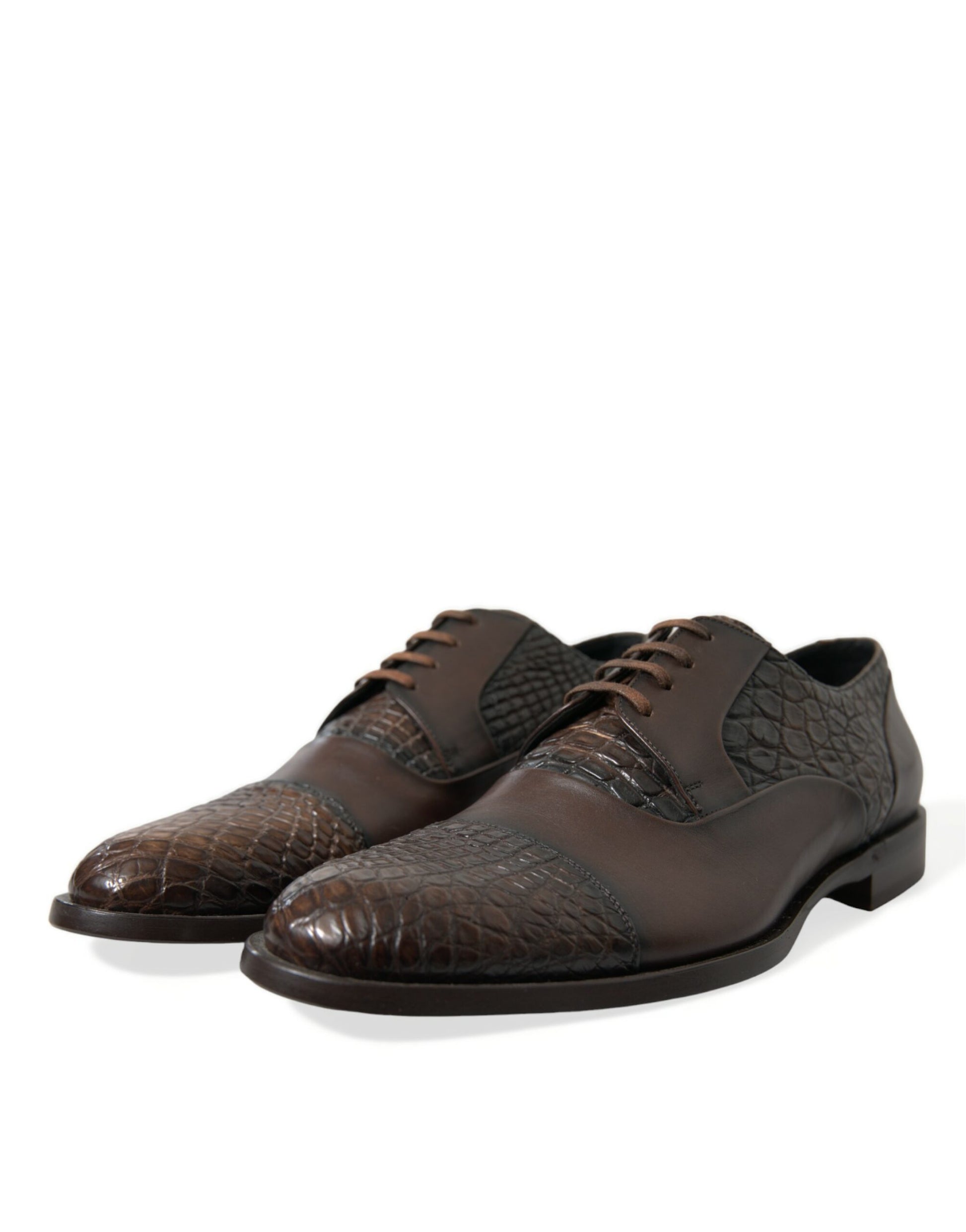 Dolce & Gabbana Brown Exotic Leather Lace Up Oxford Dress Shoes Dolce & Gabbana