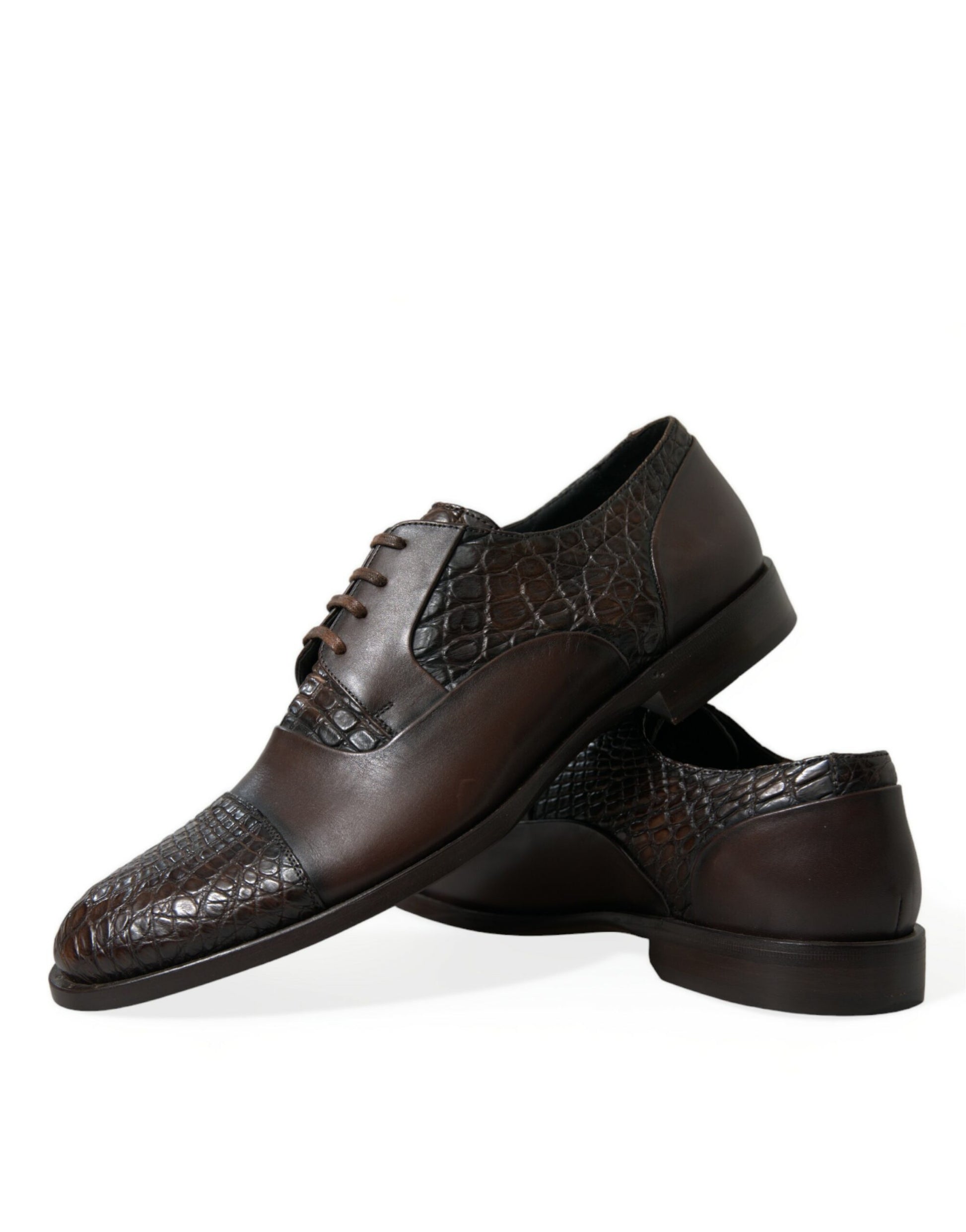 Dolce & Gabbana Brown Exotic Leather Lace Up Oxford Dress Shoes Dolce & Gabbana