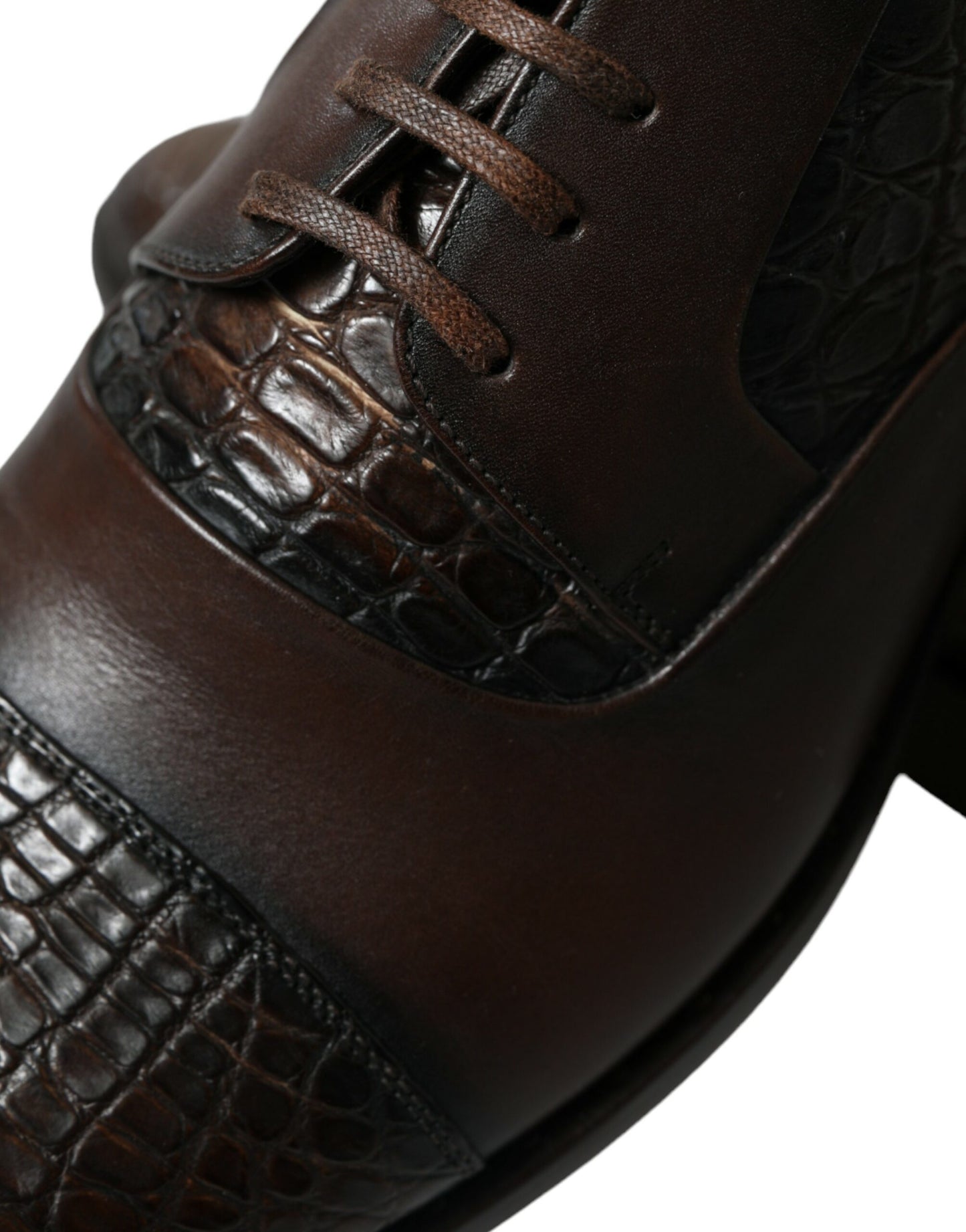 Dolce & Gabbana Brown Exotic Leather Lace Up Oxford Dress Shoes Dolce & Gabbana