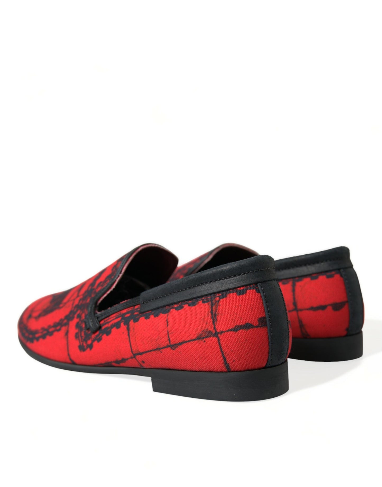 Dolce & Gabbana Red Black Torero Loafers Slippers Men Shoes Dolce & Gabbana