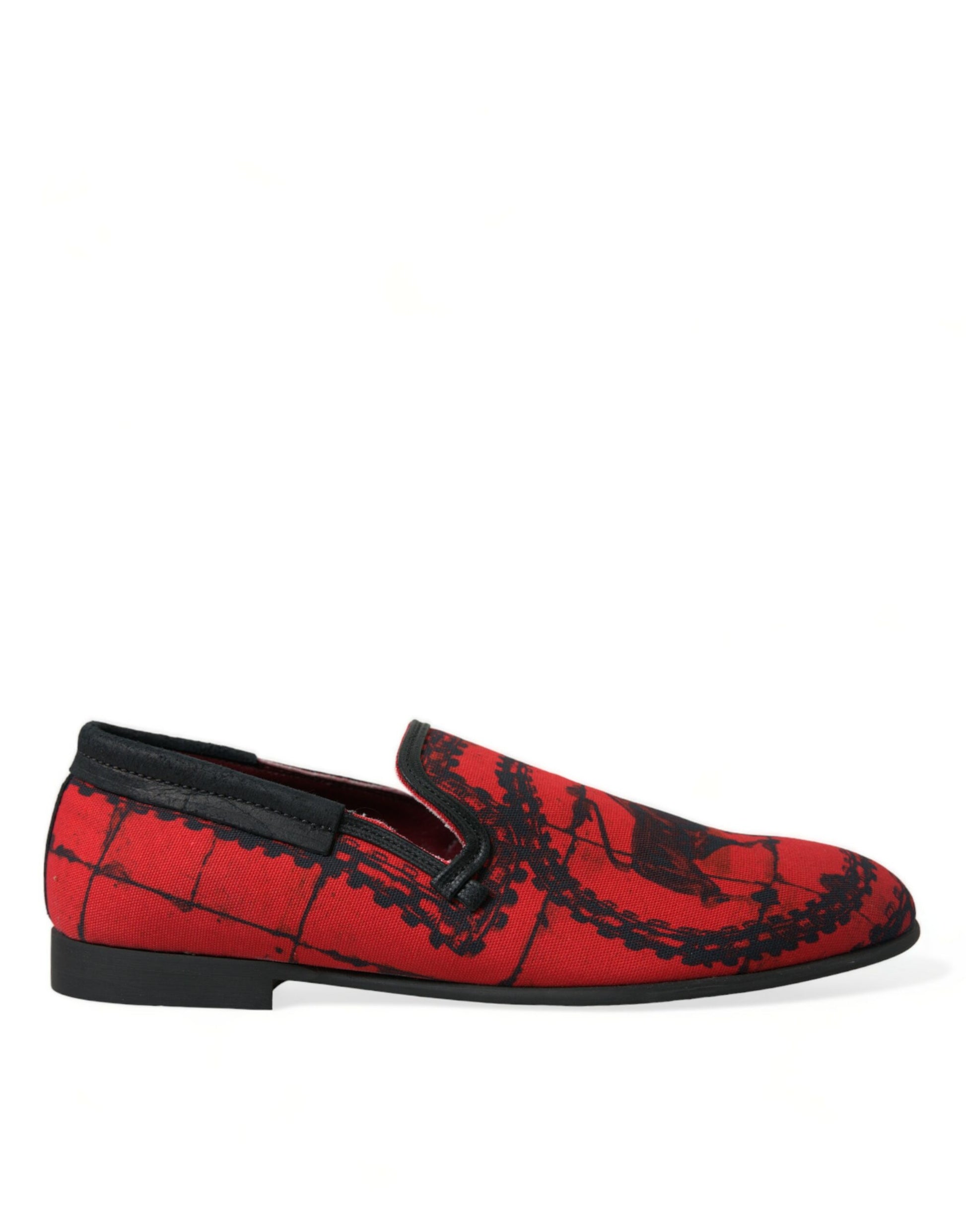 Dolce & Gabbana Red Black Torero Loafers Slippers Men Shoes Dolce & Gabbana
