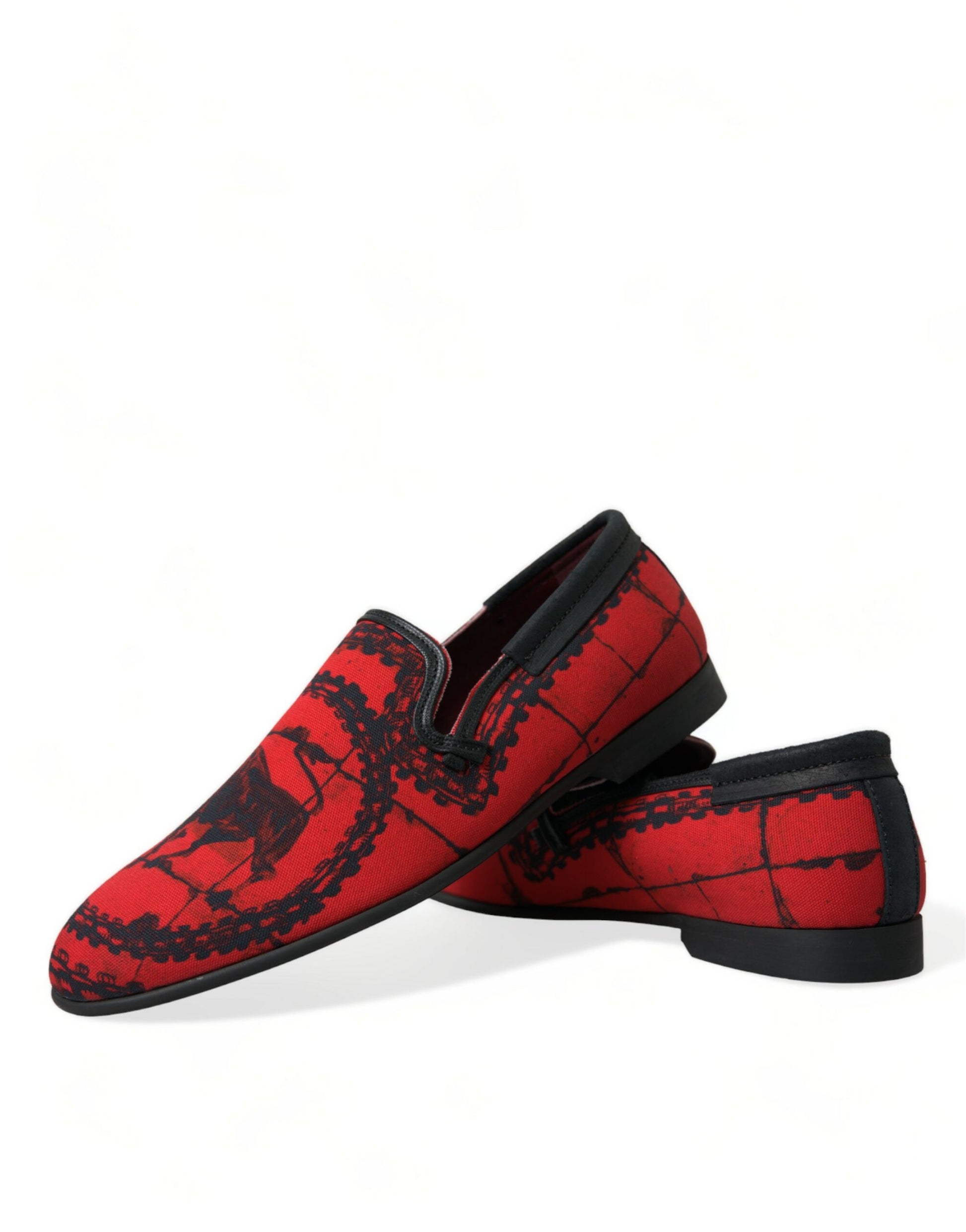 Dolce & Gabbana Red Black Torero Loafers Slippers Men Shoes Dolce & Gabbana