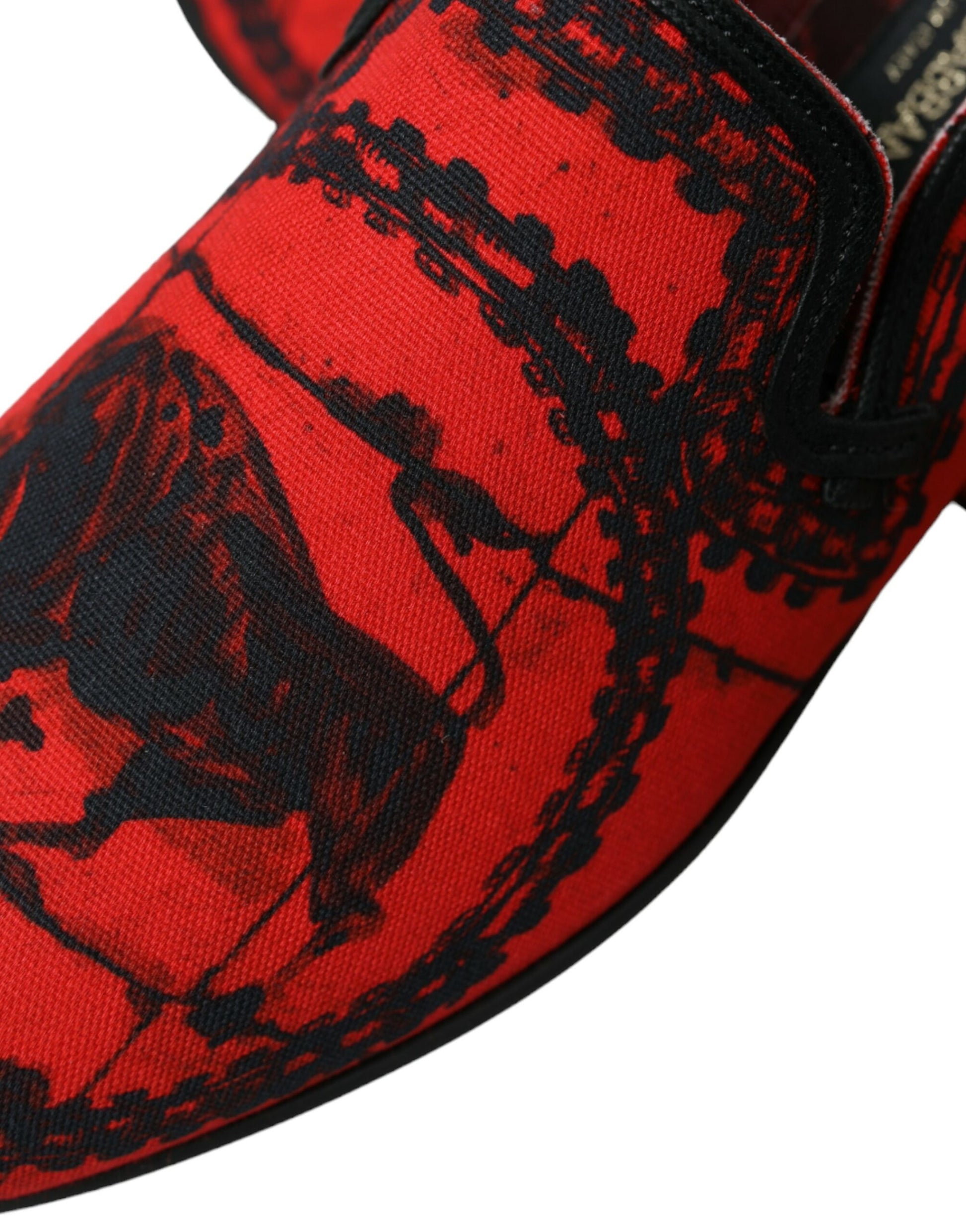 Dolce & Gabbana Red Black Torero Loafers Slippers Men Shoes Dolce & Gabbana