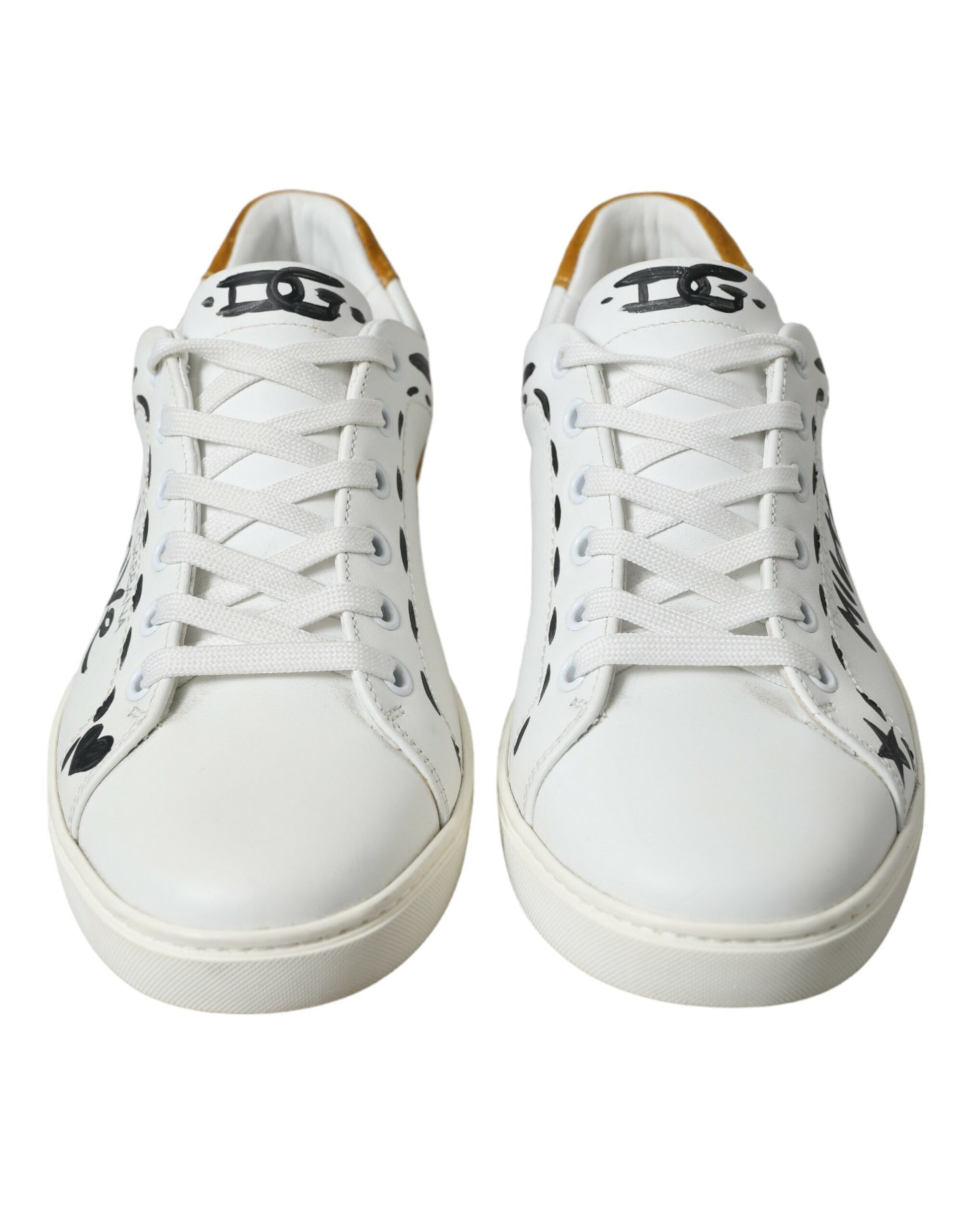 Dolce & Gabbana White Leather LOVE Milano Men Sneakers Shoes Dolce & Gabbana