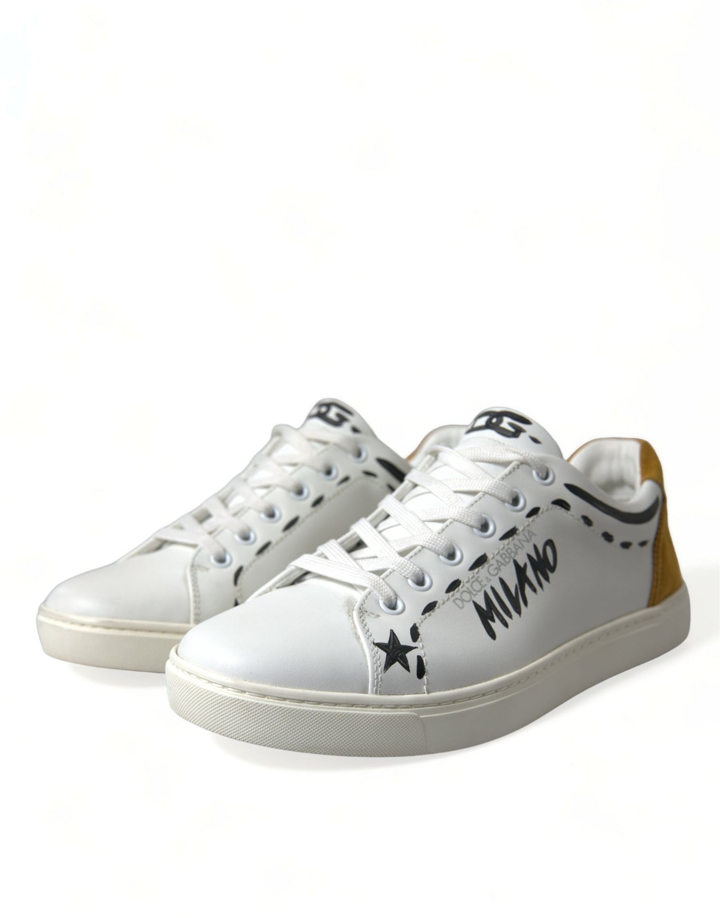 Dolce & Gabbana White Leather LOVE Milano Men Sneakers Shoes Dolce & Gabbana