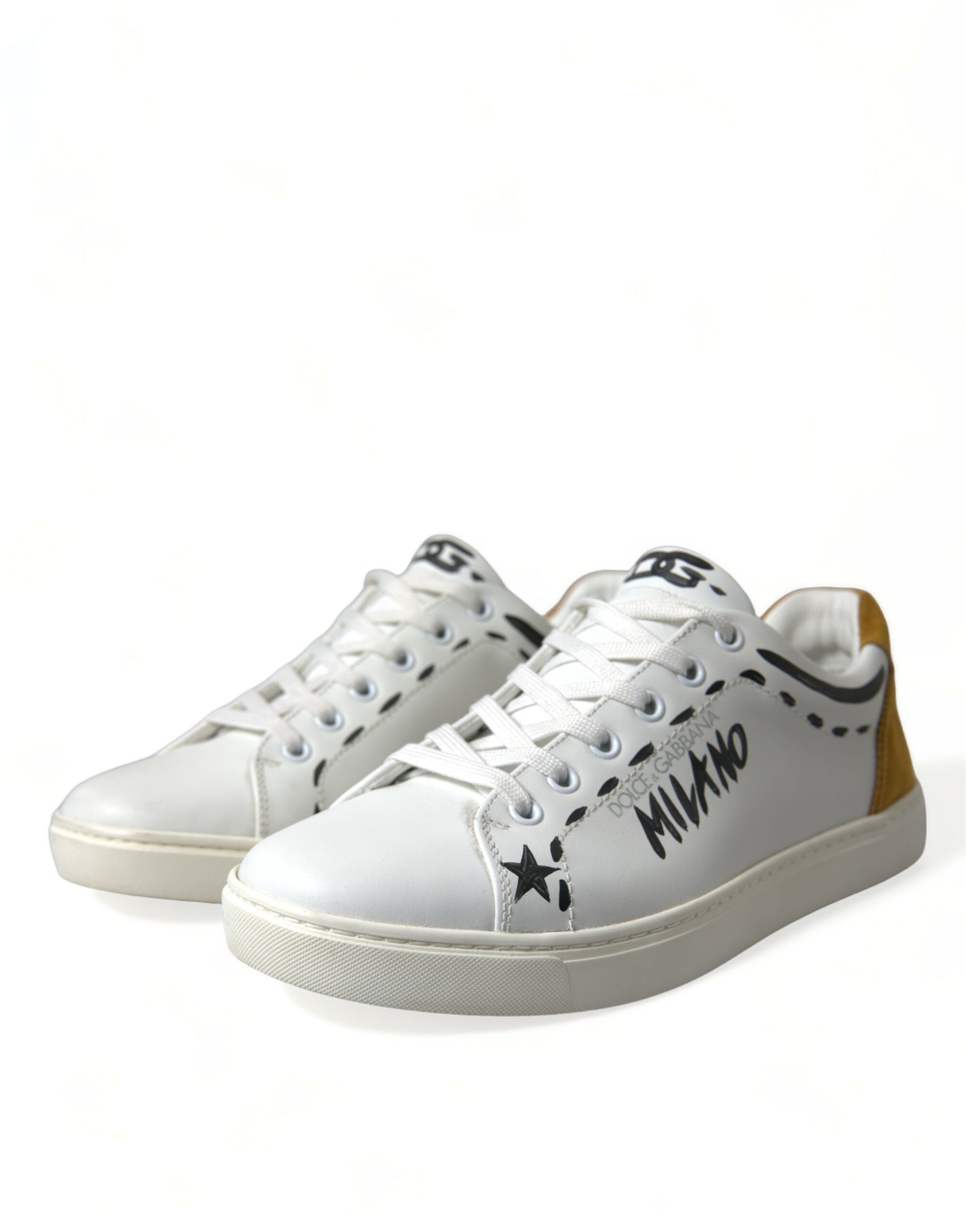 Dolce & Gabbana White Leather LOVE Milano Men Sneakers Shoes Dolce & Gabbana