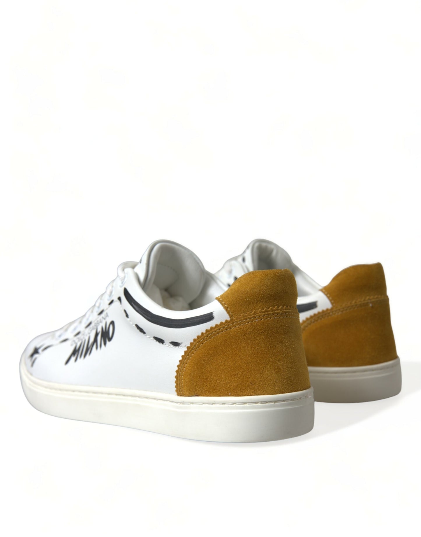Dolce & Gabbana White Leather LOVE Milano Men Sneakers Shoes Dolce & Gabbana