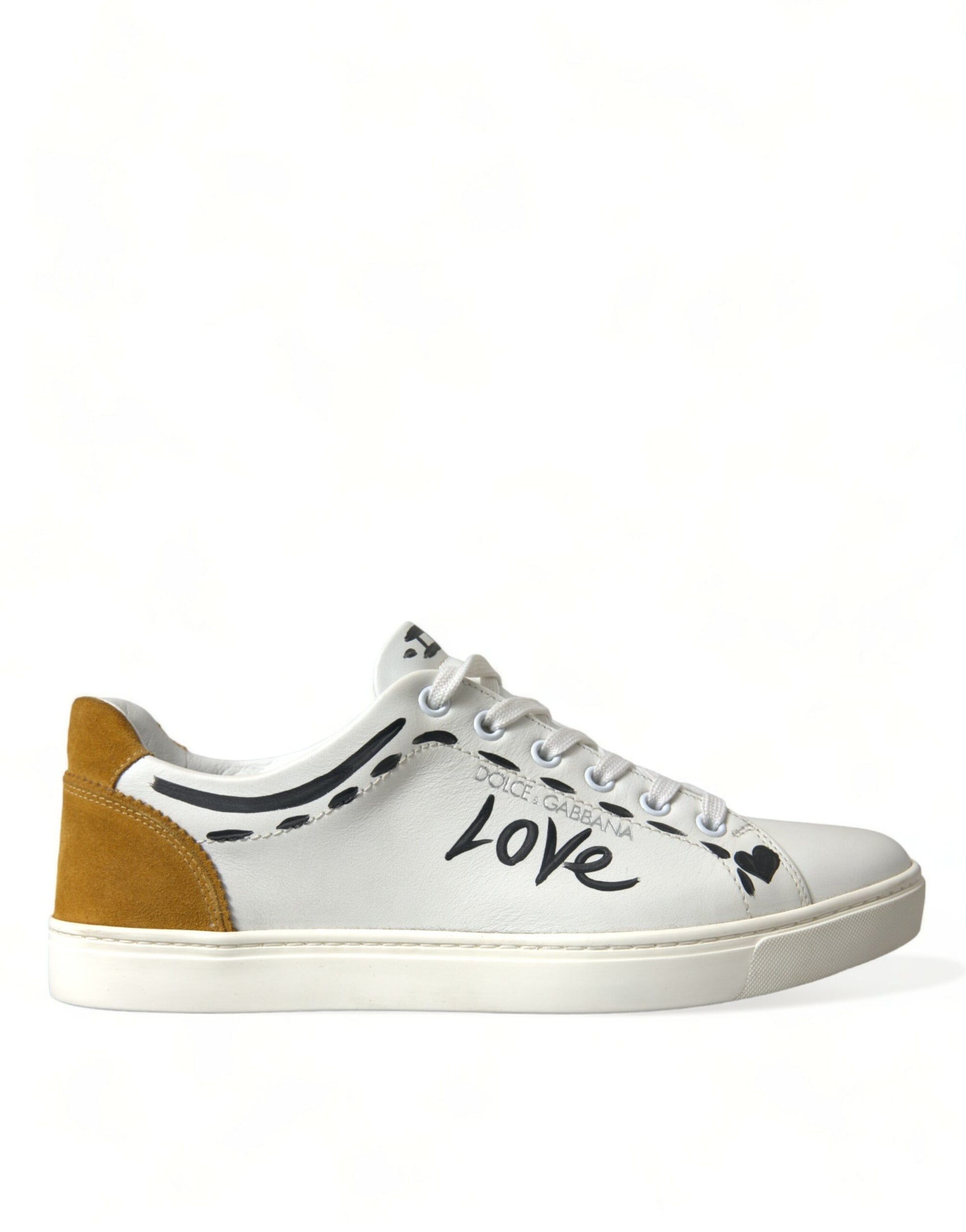 Dolce & Gabbana White Leather LOVE Milano Men Sneakers Shoes Dolce & Gabbana