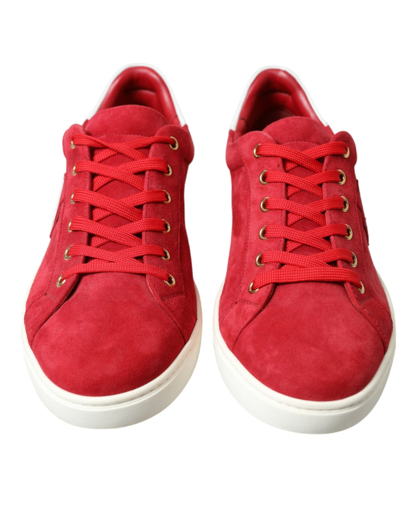 Dolce & Gabbana Red Suede Leather Men Low Top Sneakers Shoes Dolce & Gabbana