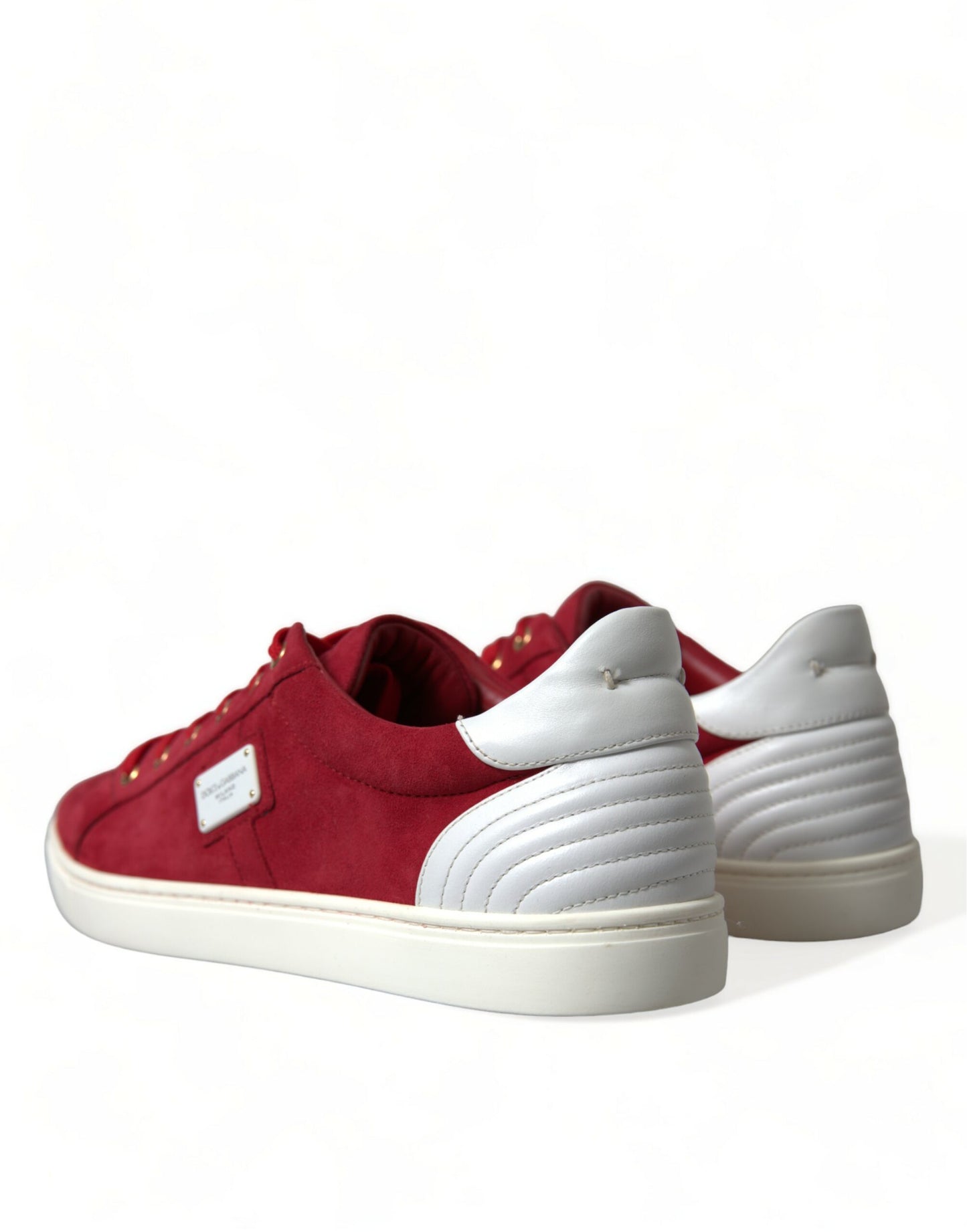 Dolce & Gabbana Red Suede Leather Men Low Top Sneakers Shoes Dolce & Gabbana