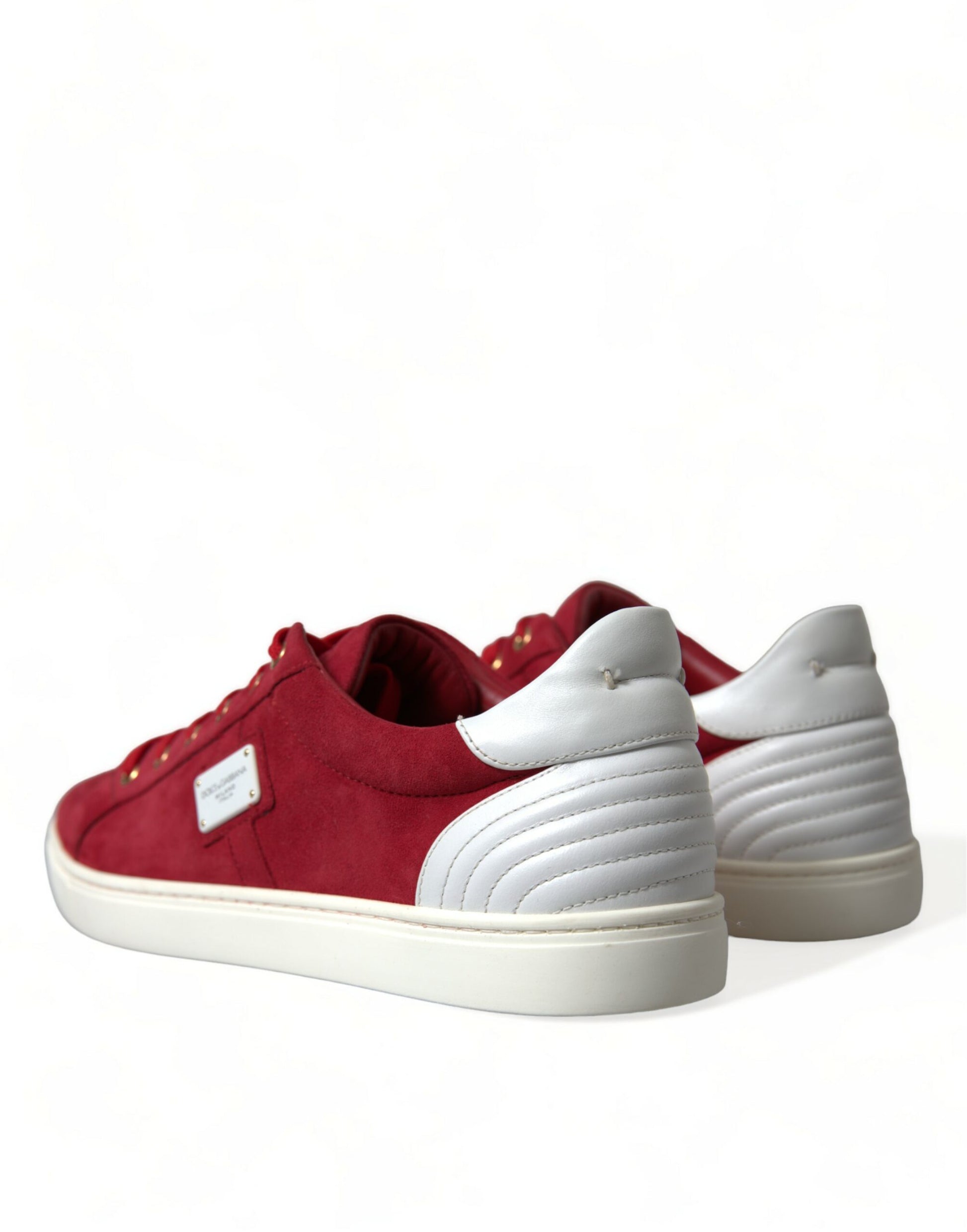 Dolce & Gabbana Red Suede Leather Men Low Top Sneakers Shoes Dolce & Gabbana