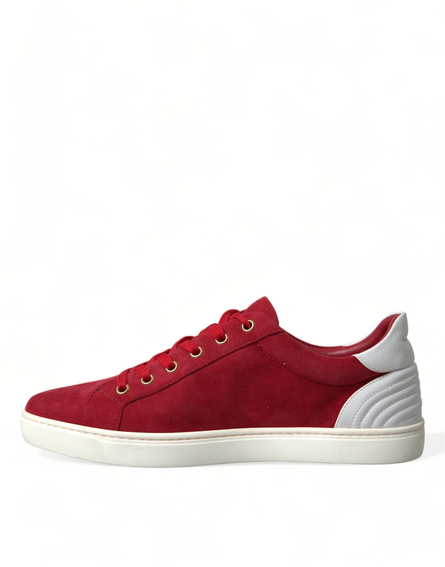 Dolce & Gabbana Red Suede Leather Men Low Top Sneakers Shoes Dolce & Gabbana