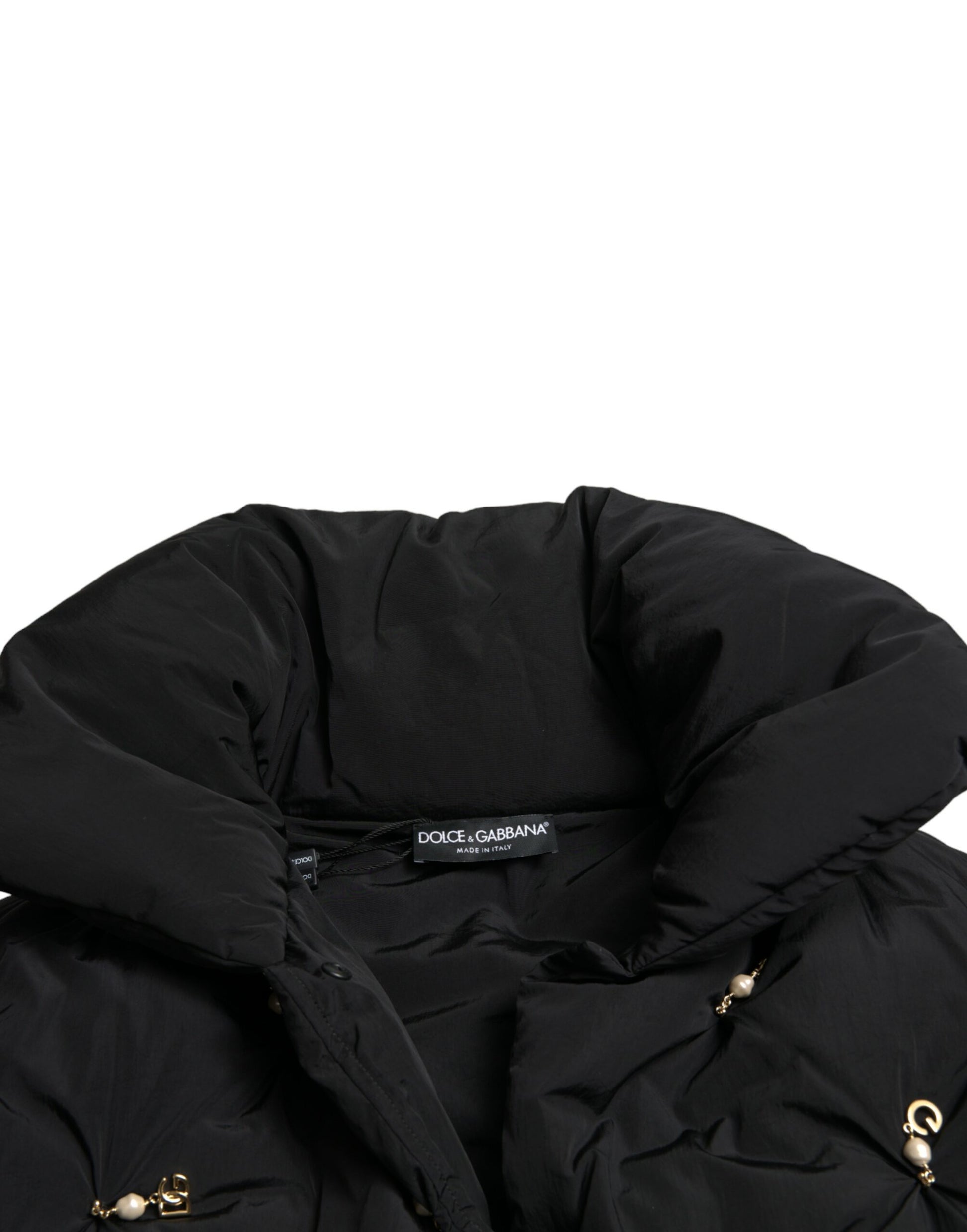 Dolce & Gabbana Black Embellished Quilted Shell Bomber Jacket Dolce & Gabbana