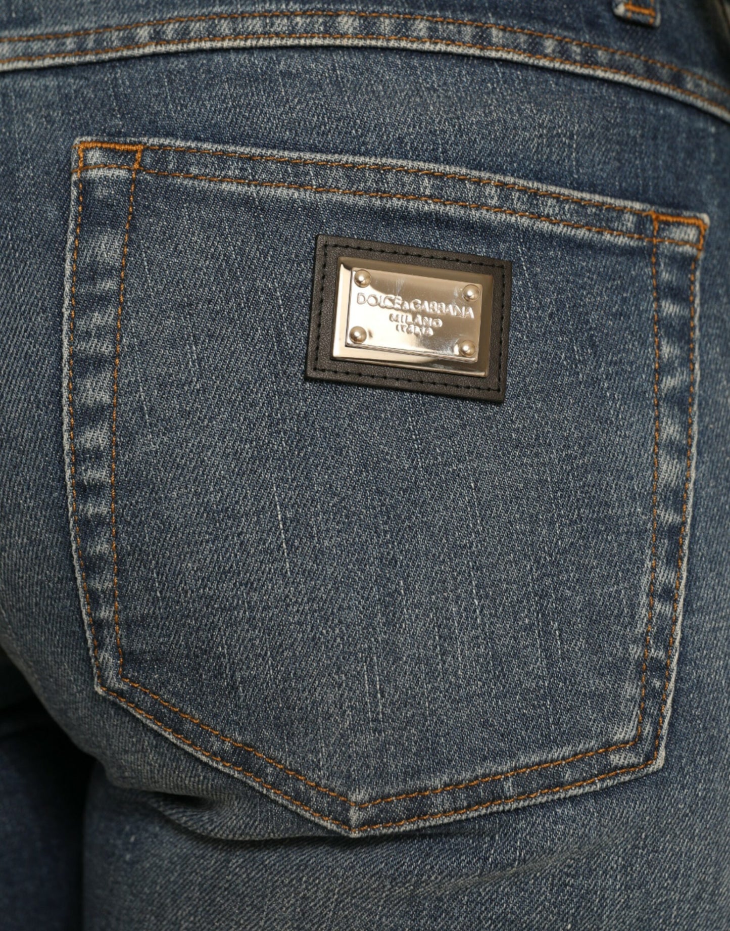 Dolce & Gabbana Blue BOYFRIEND Mid Waist Cotton Denim Jeans Dolce & Gabbana