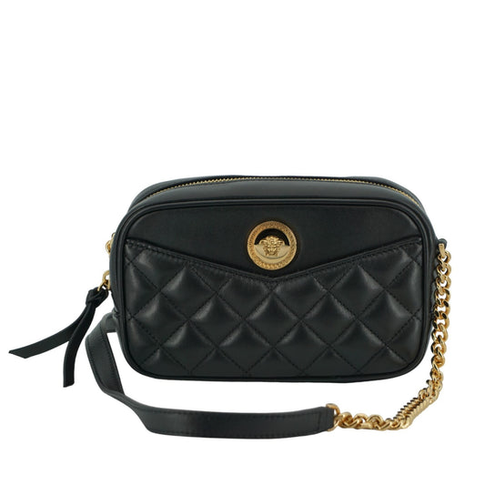 Versace Elegant Small Black Leather Crossbody Bag Versace