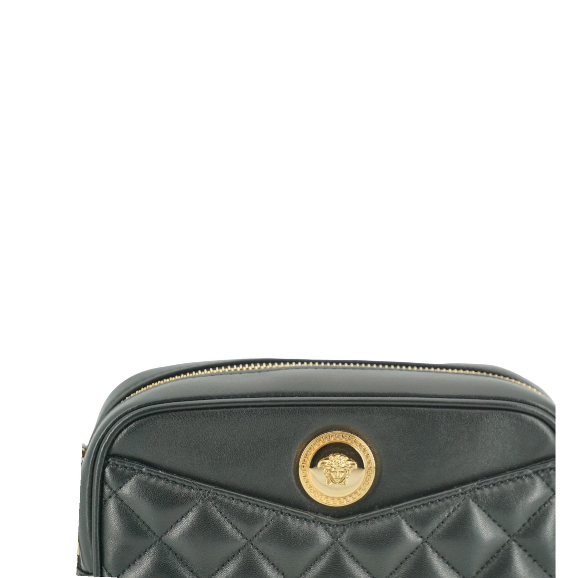 Versace Elegant Small Black Leather Crossbody Bag Versace