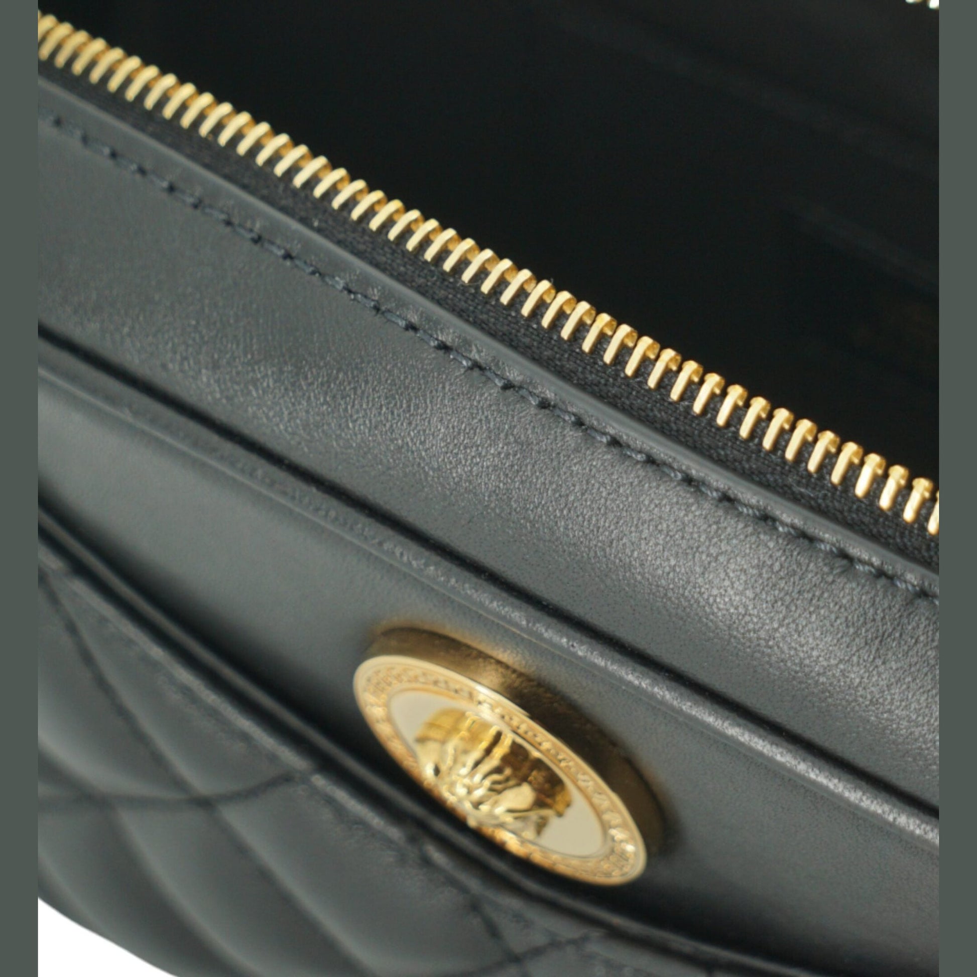Versace Elegant Small Black Leather Crossbody Bag Versace