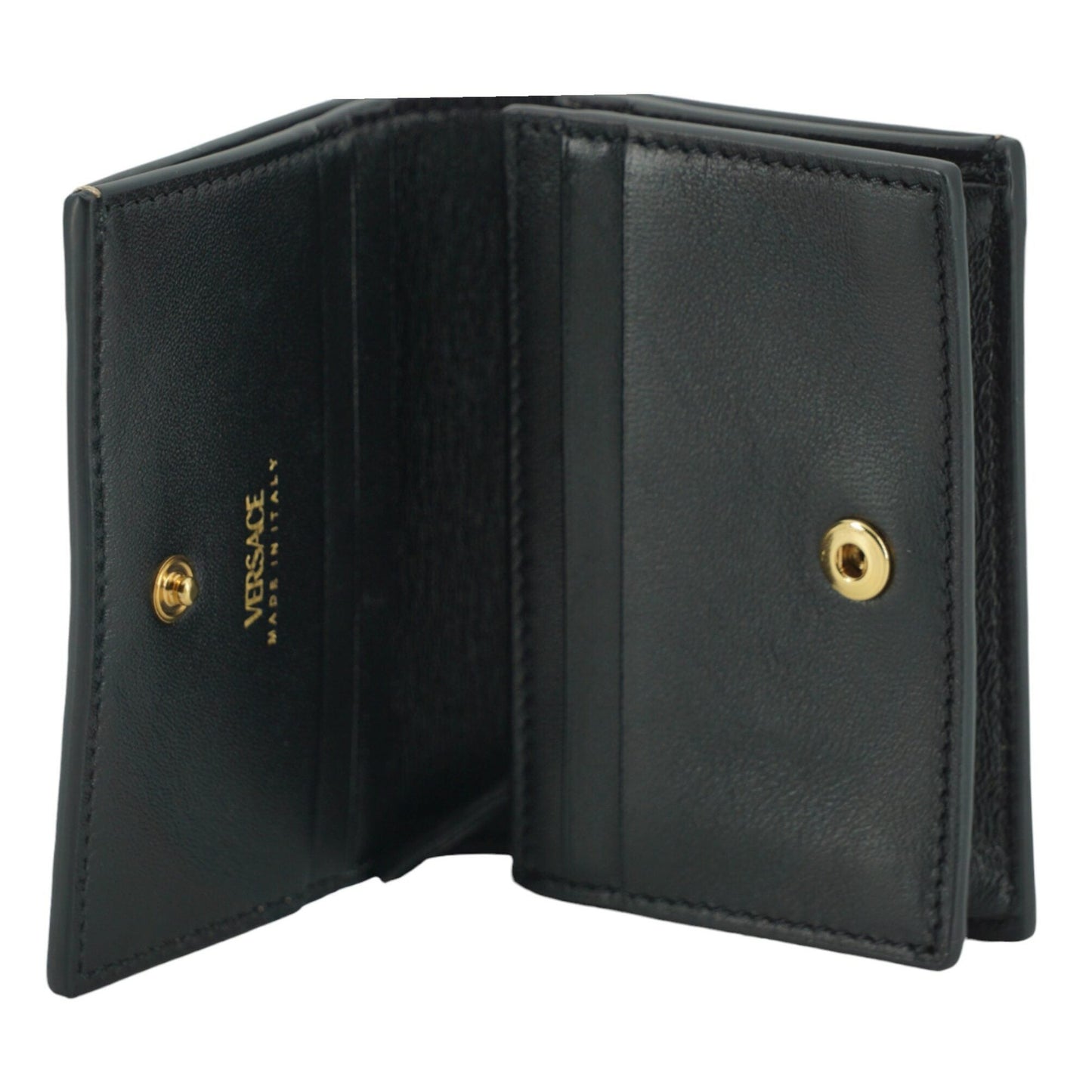Versace Elegant Compact Leather Wallet in Brown Versace