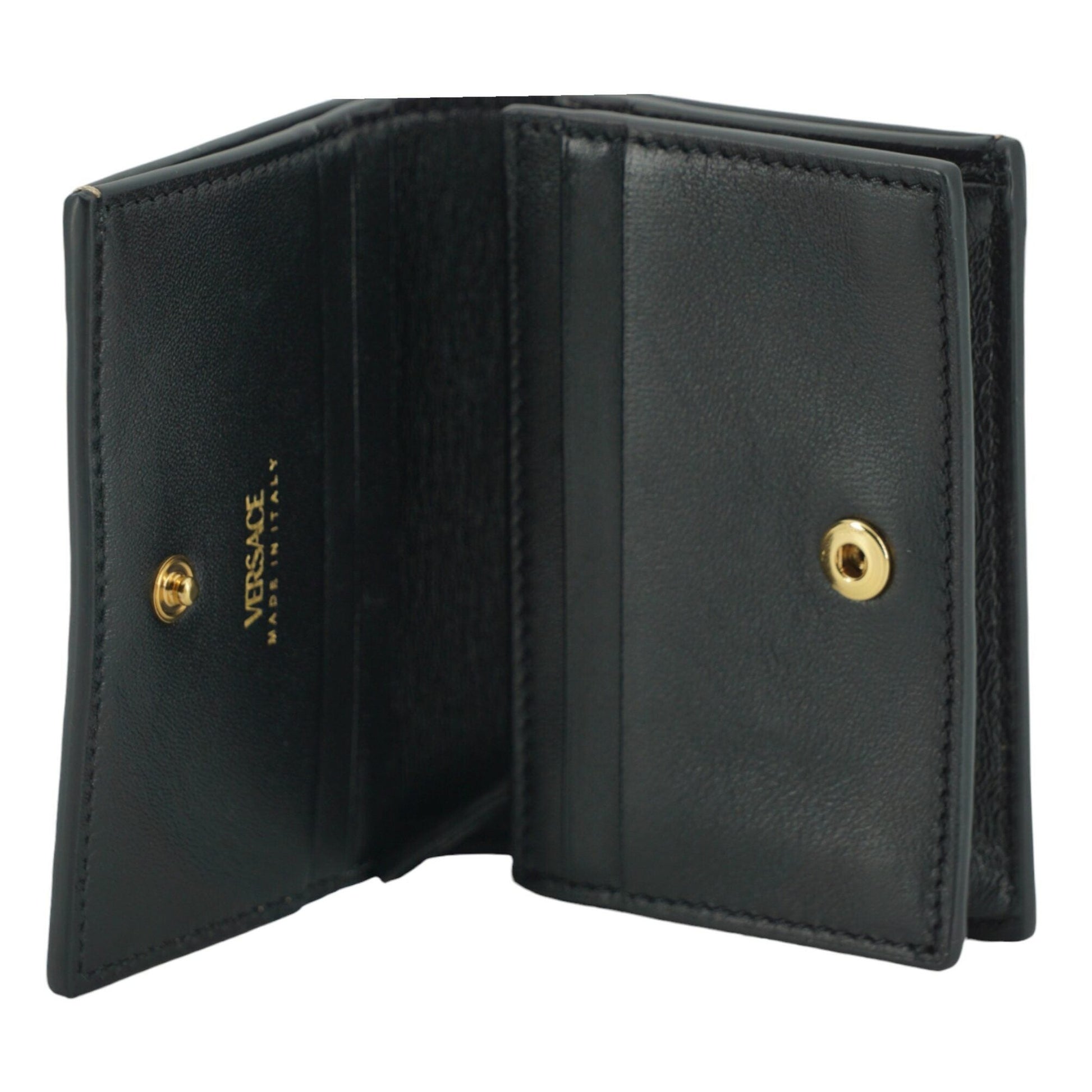 Versace Elegant Compact Leather Wallet in Brown Versace