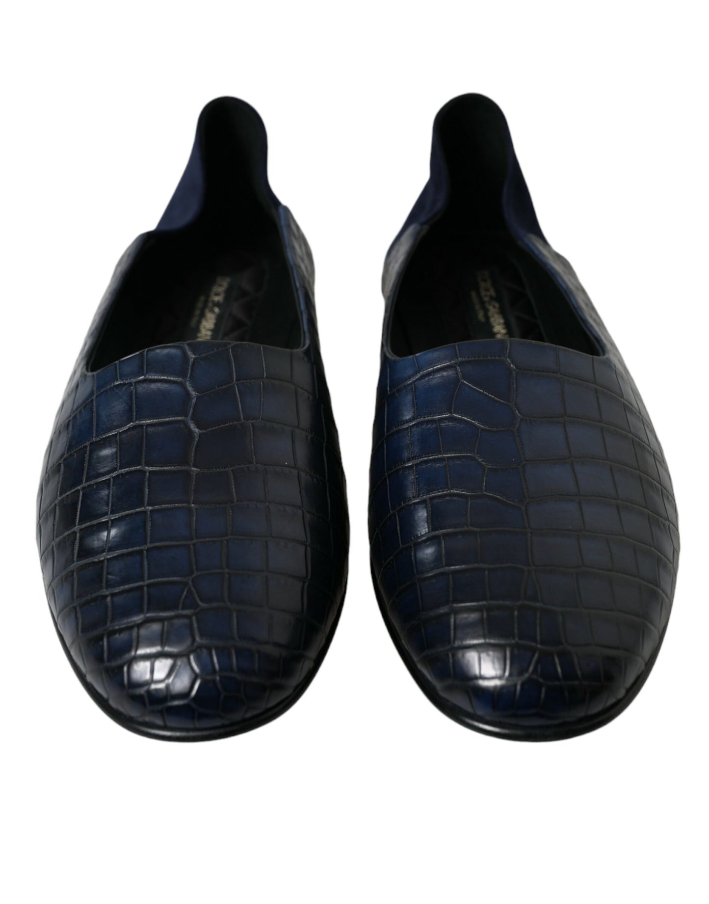 Dolce & Gabbana Blue Crocodile Leather Loafers Slip On Shoes Dolce & Gabbana