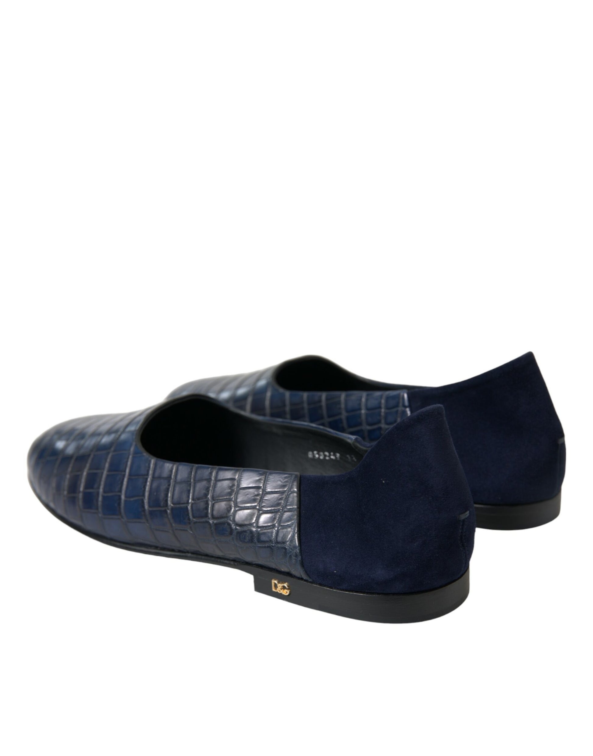Dolce & Gabbana Blue Crocodile Leather Loafers Slip On Shoes Dolce & Gabbana