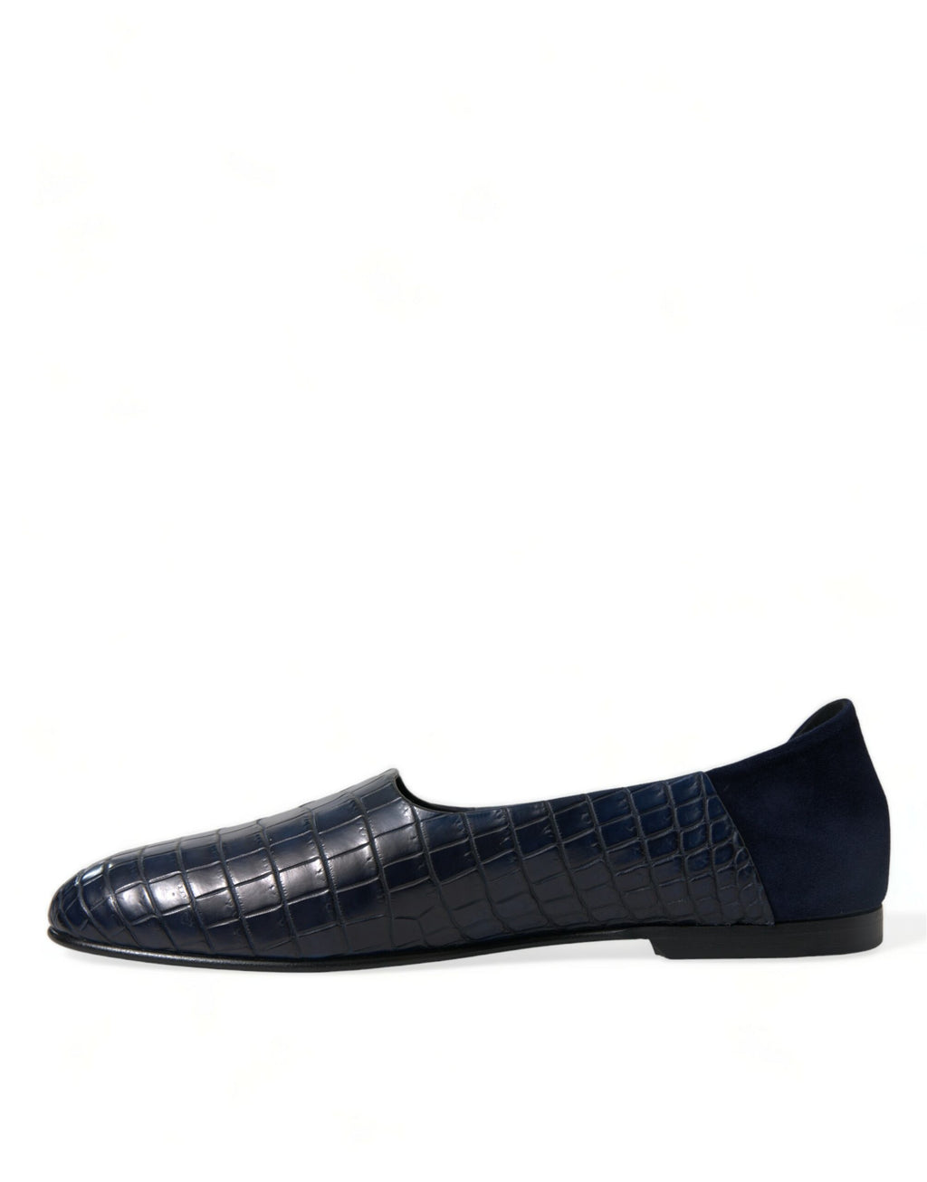 Dolce & Gabbana Blue Crocodile Leather Loafers Slip On Shoes - Eljoys Fashion 