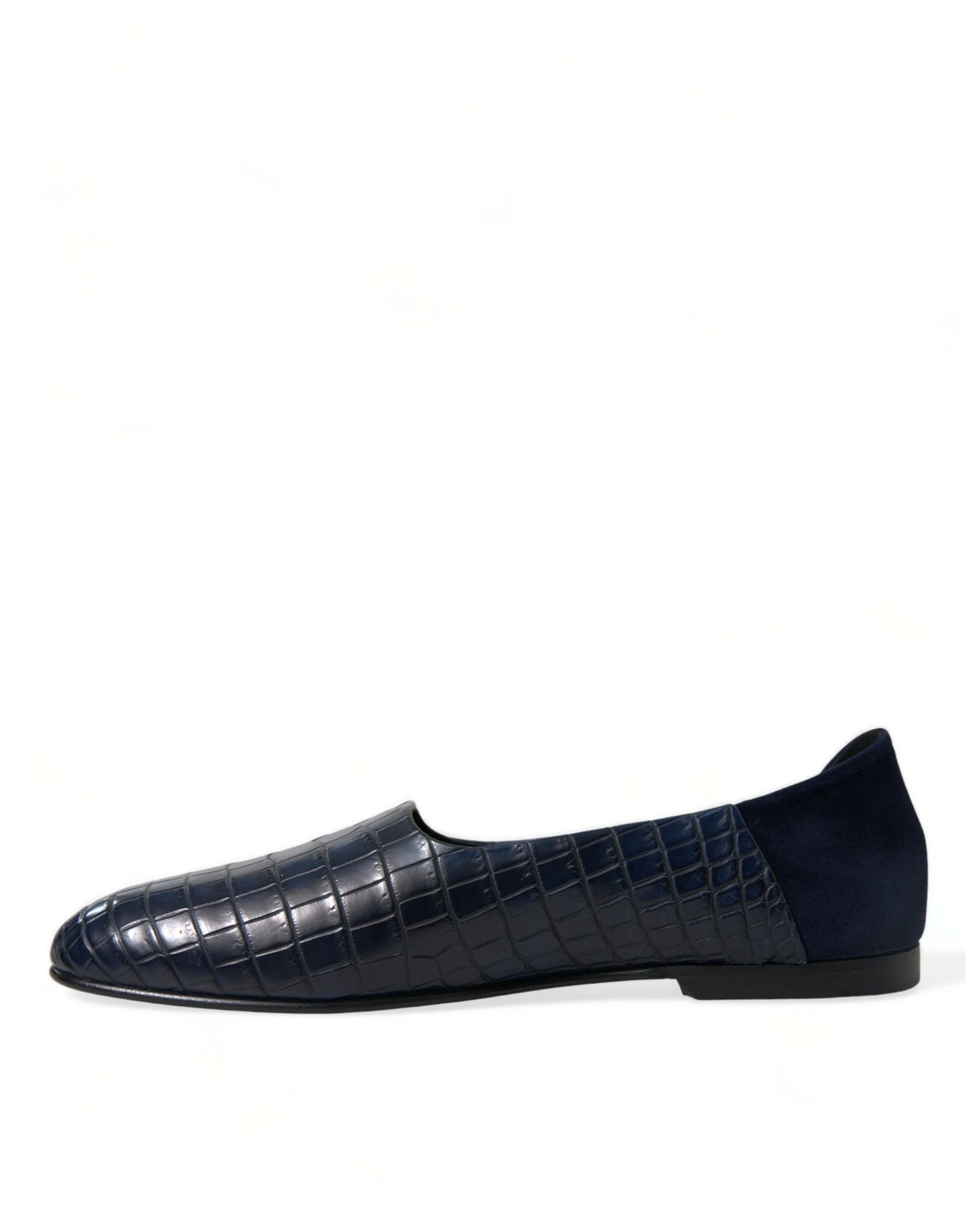 Dolce & Gabbana Blue Crocodile Leather Loafers Slip On Shoes Dolce & Gabbana