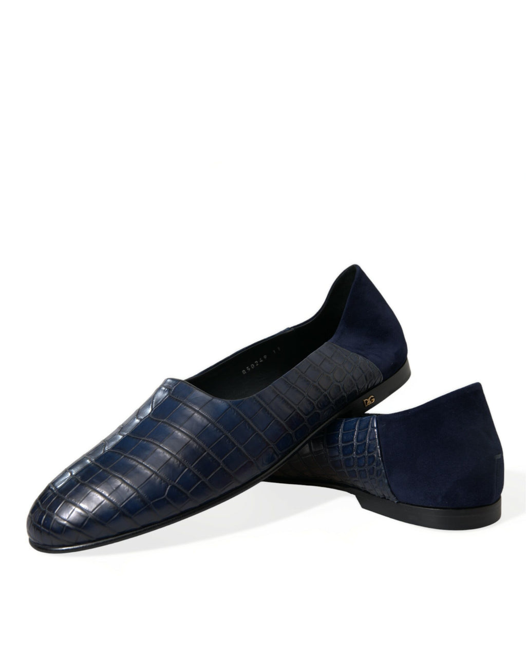 Dolce & Gabbana Blue Crocodile Leather Loafers Slip On Shoes - Eljoys Fashion 