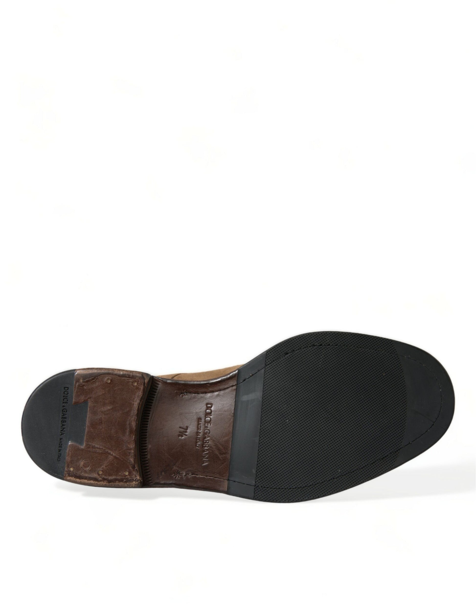 Dolce & Gabbana Brown Leather Lace Up Ankle Boots Shoes Dolce & Gabbana