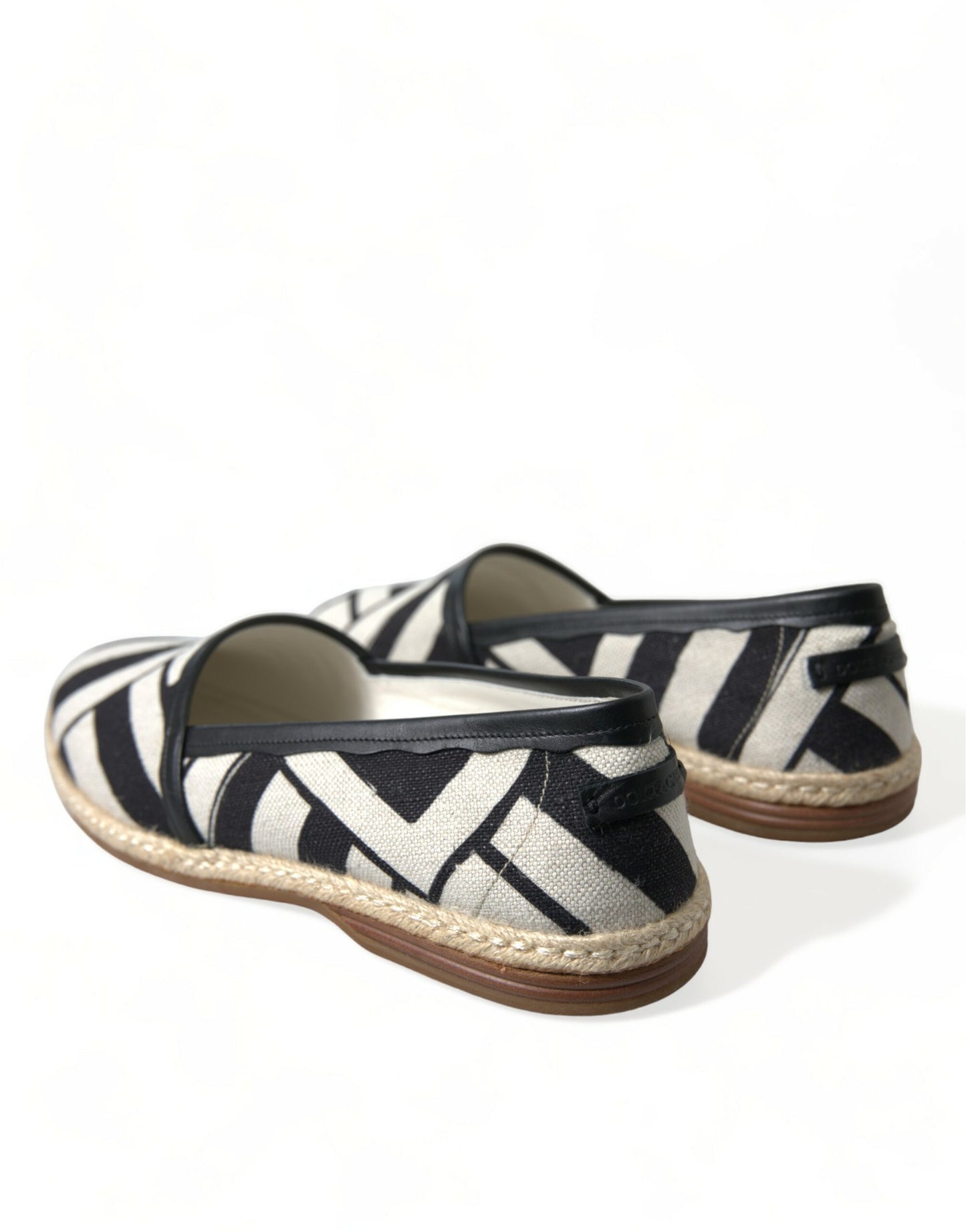 Dolce & Gabbana Beige Black Striped Canvas Espadrilles MONDELLO Shoes Dolce & Gabbana